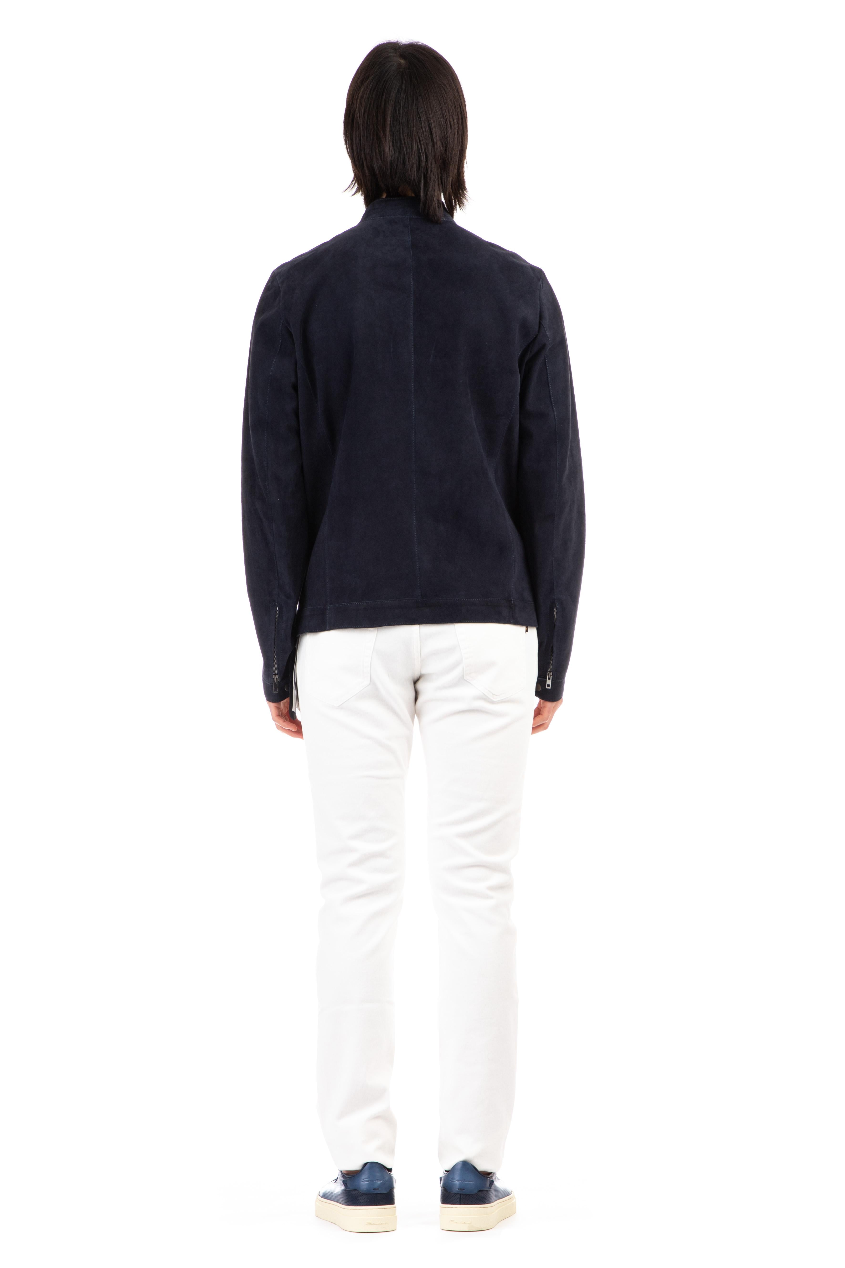 Giubbino in camoscio 38527-U_DNO BLU Salvatore Santoro 