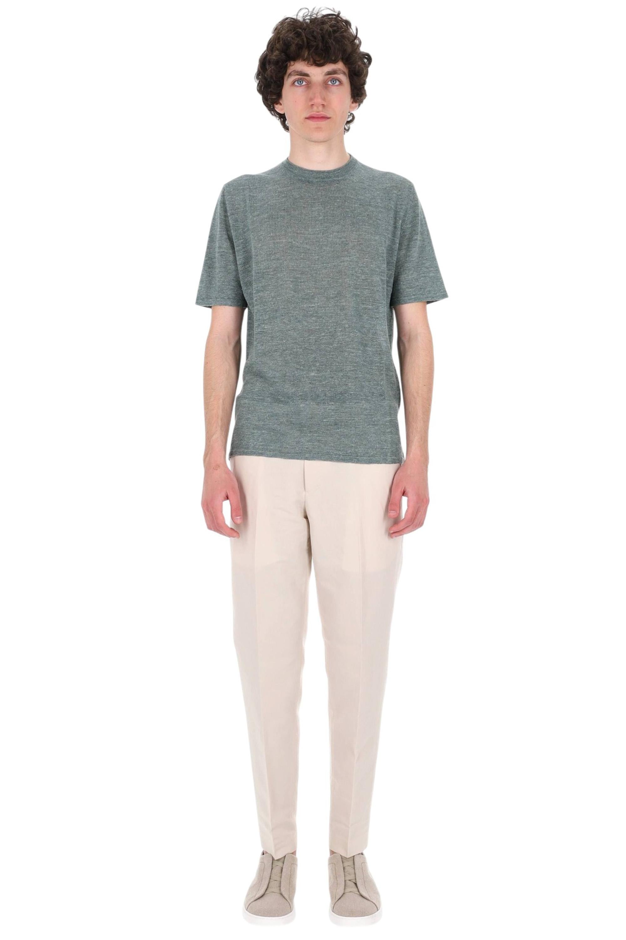Roberto Collina T-shirt melange in lino-cotone MYA19021 28 