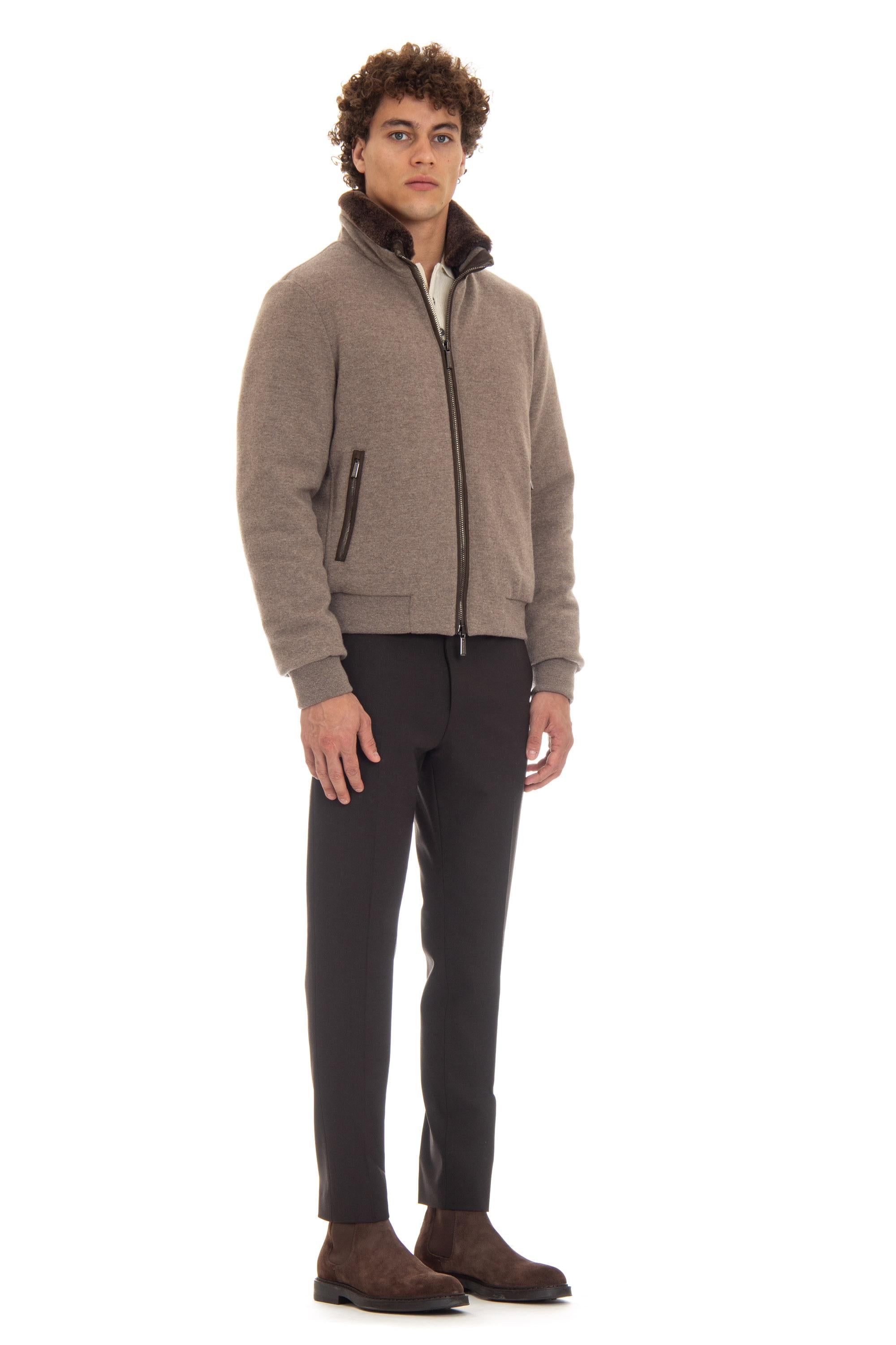 Piumino bomber in lana-cashmere mod. Bellati-Mrw BELLATI-MRW TAUPE Moorer 