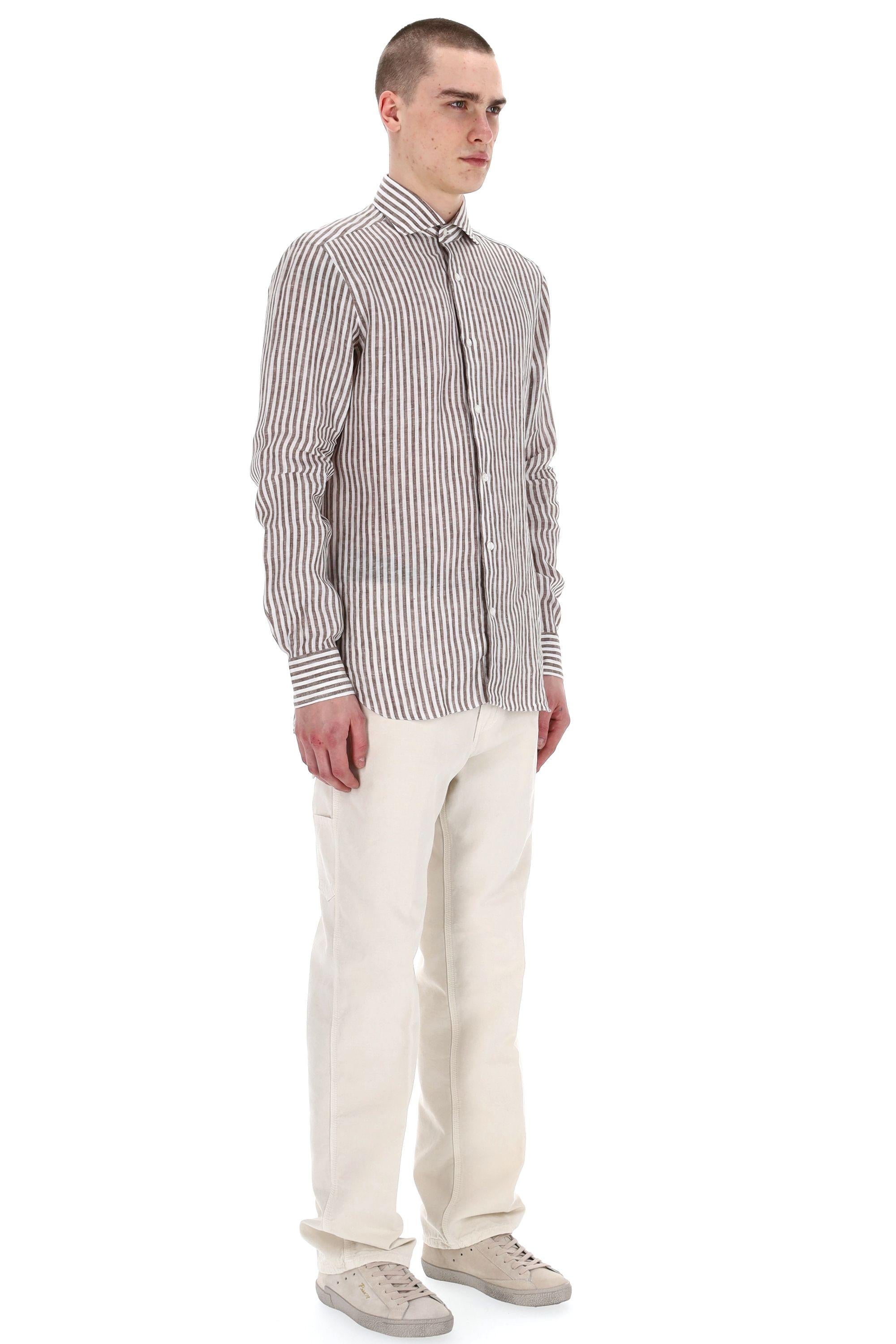 Camicia sartoriale bacchettata in lino linea Dandylife LIU13P0147066.U 0006 Barba 