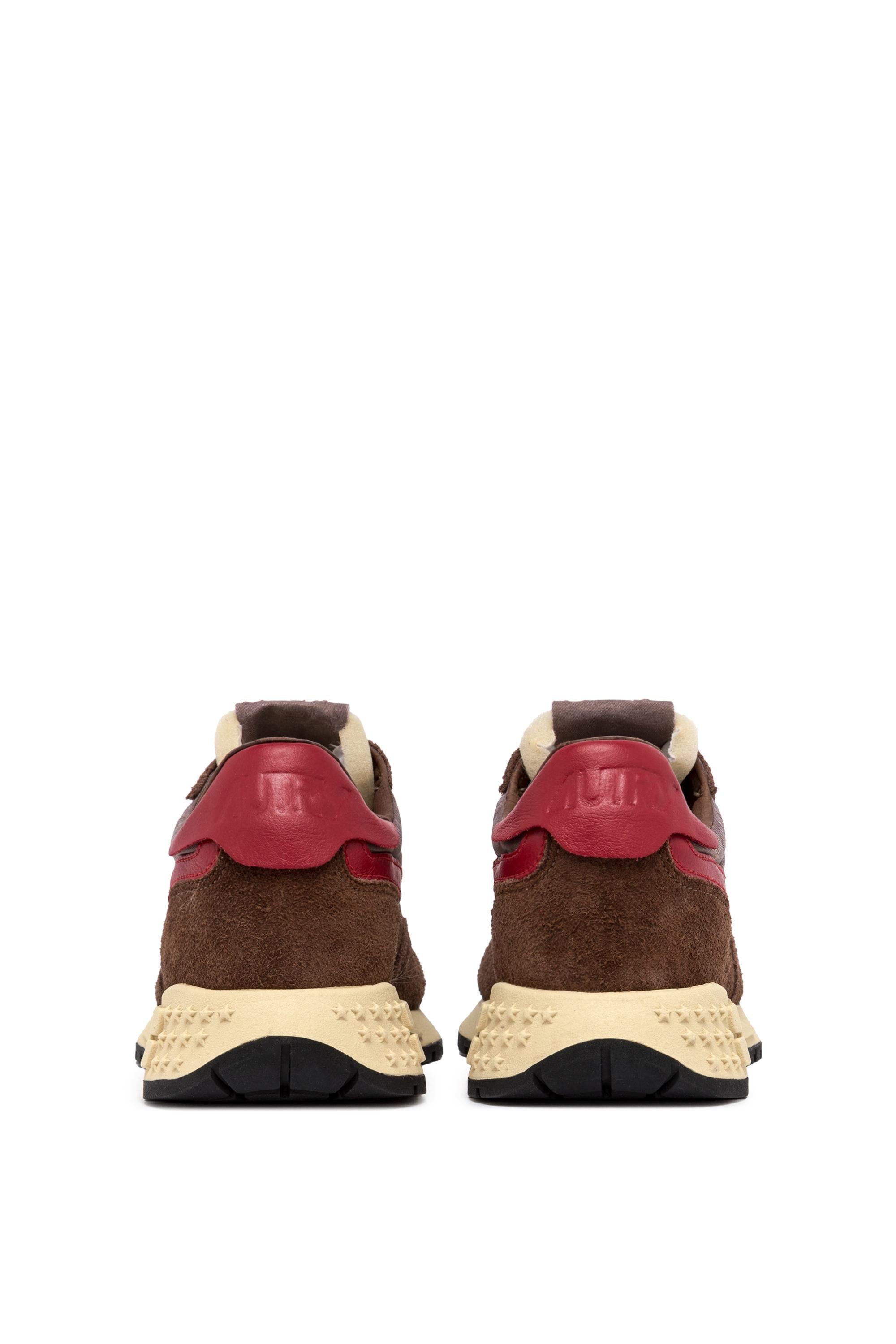 Autry Running donna Reelwind in nylon e camoscio marrone WWLW UT06 PATRIDGE/RED 