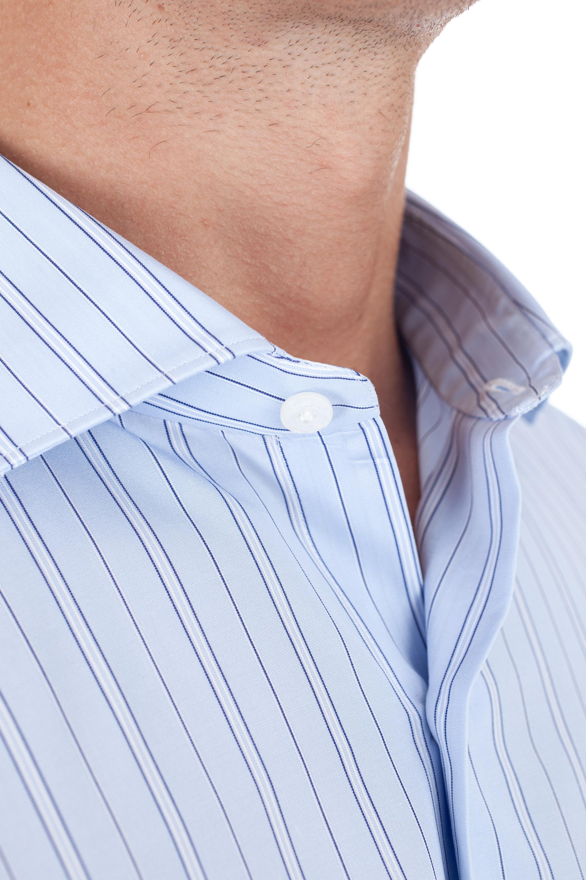 Finamore Camicia sartoriale rigata in popeline linea milano ML-ZNPS-Z 046035 C0533 2 