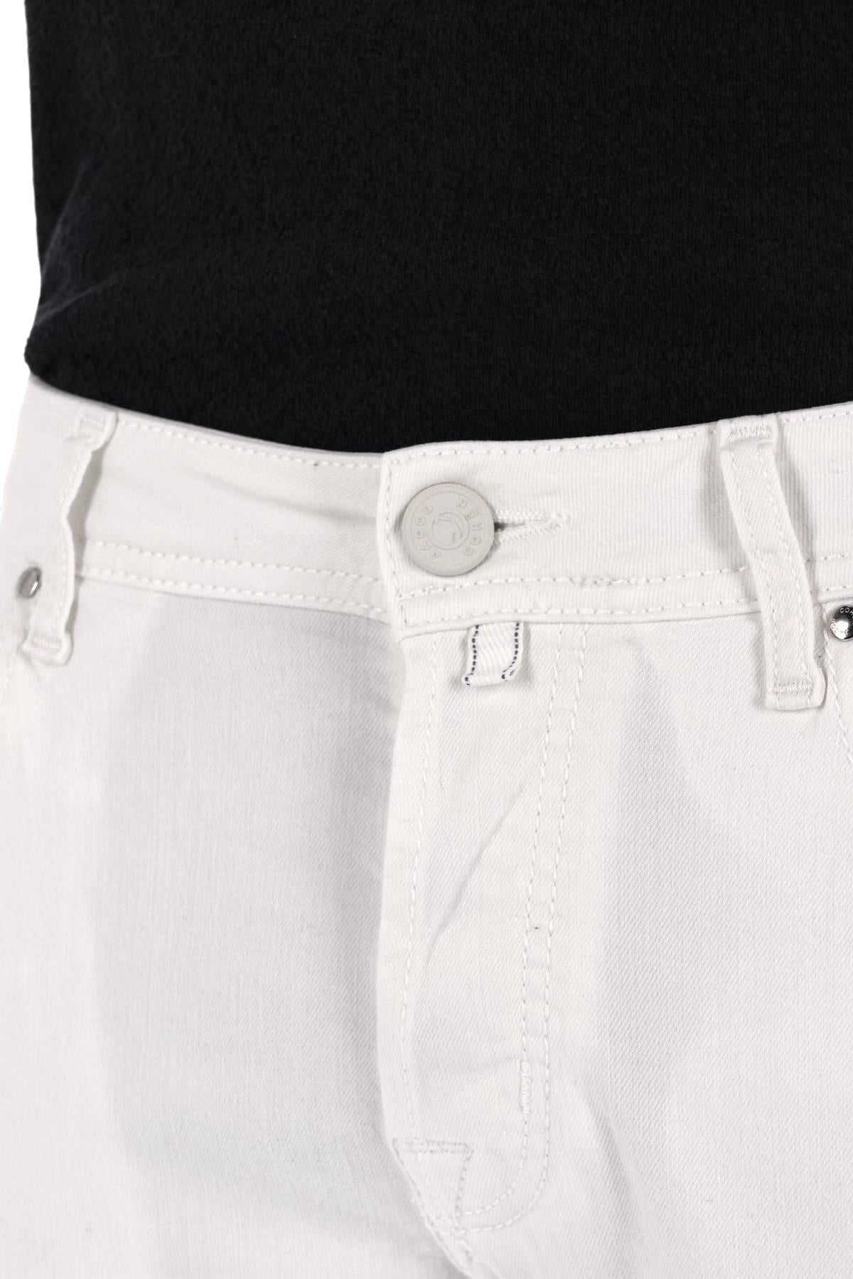 Jacob Cohen Jeans bianco in cotone bull stretch Nick fit QE006 36P 3732 NICK A00 