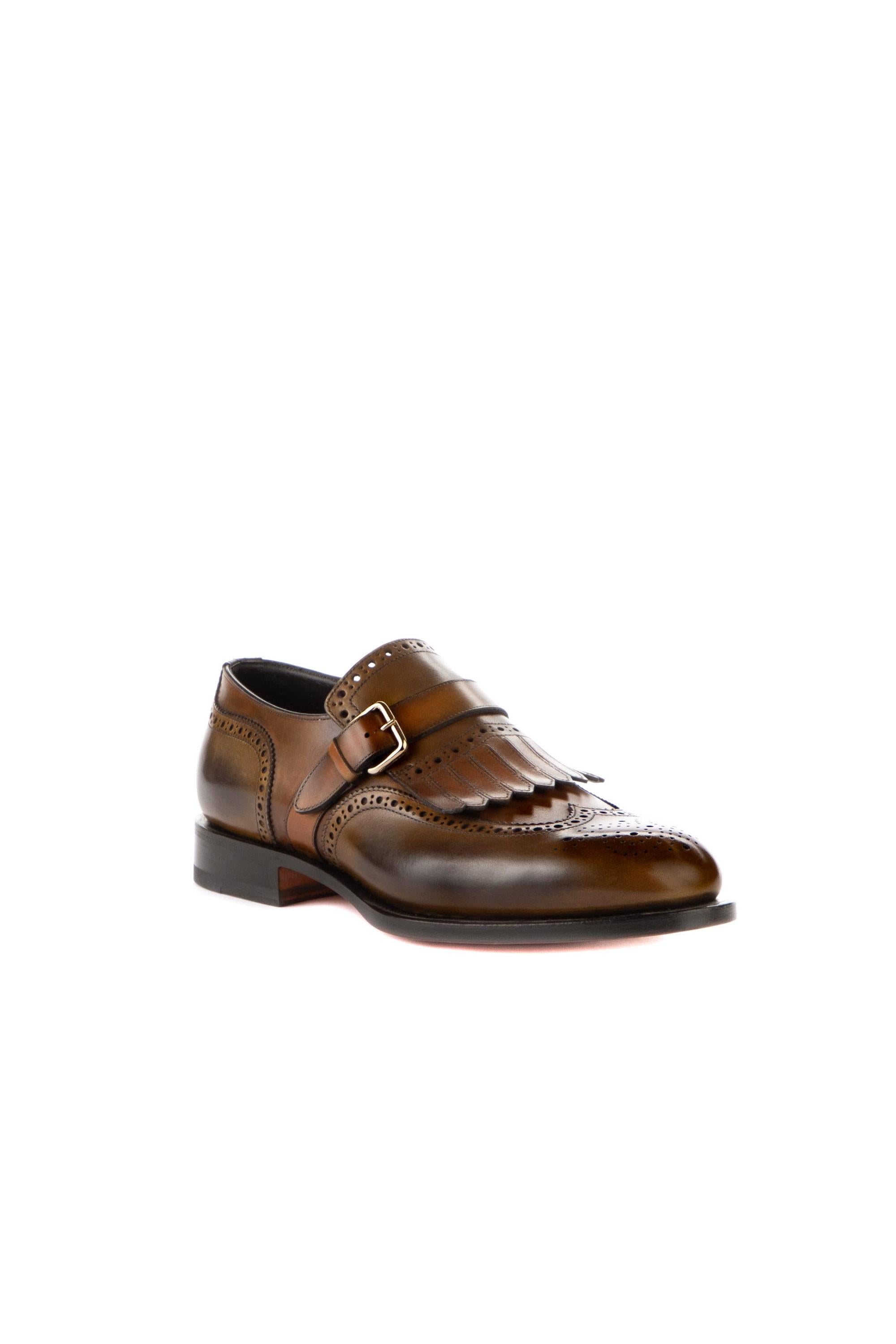 Santoni Scarpa in pelle monofibbia con frange MCCO13976MC3HNG CS53 