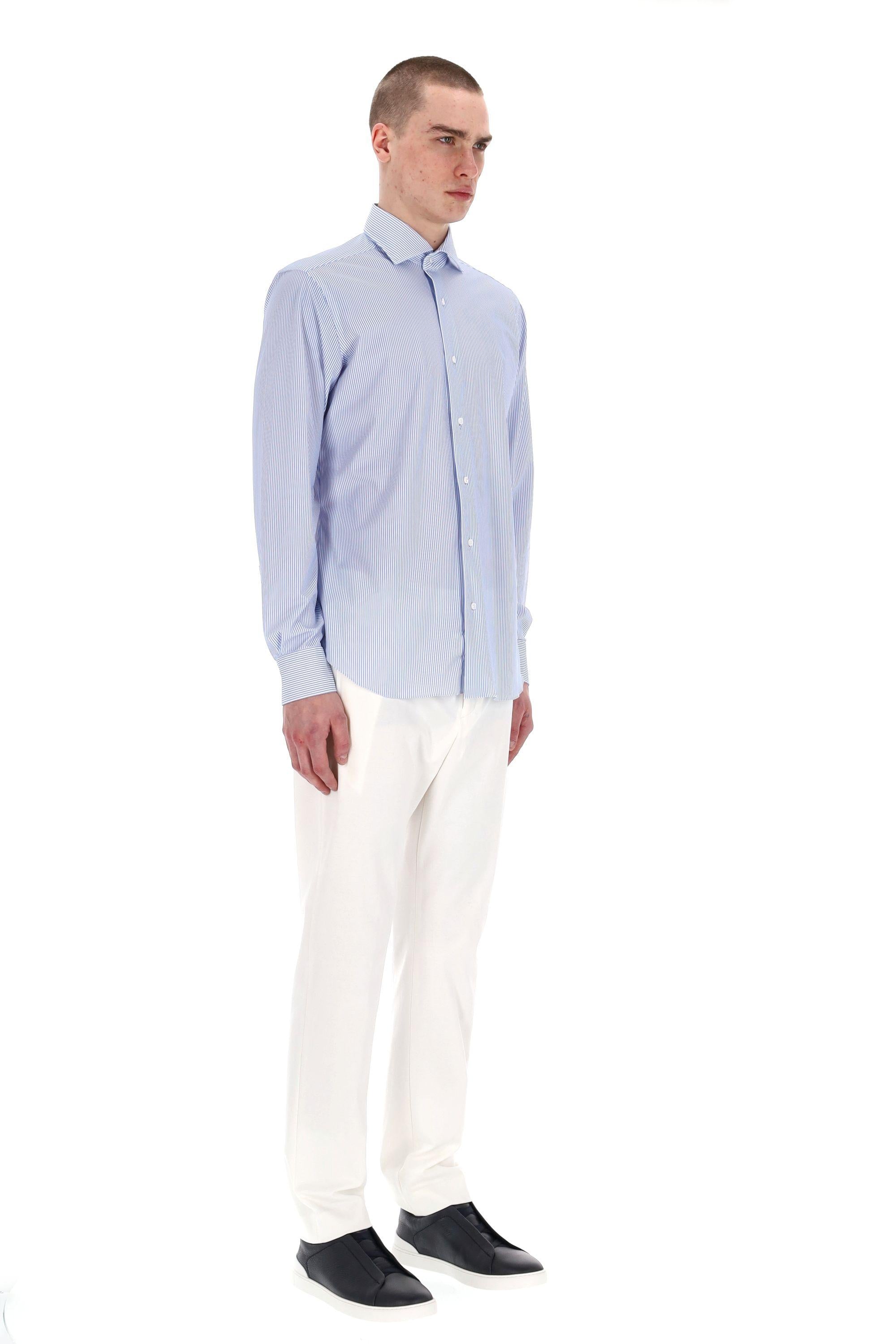 Camicia bacchettata in tessuto tecnico superlight linea Culto "La Polo" CKU13P0147008.U 0001 Barba 