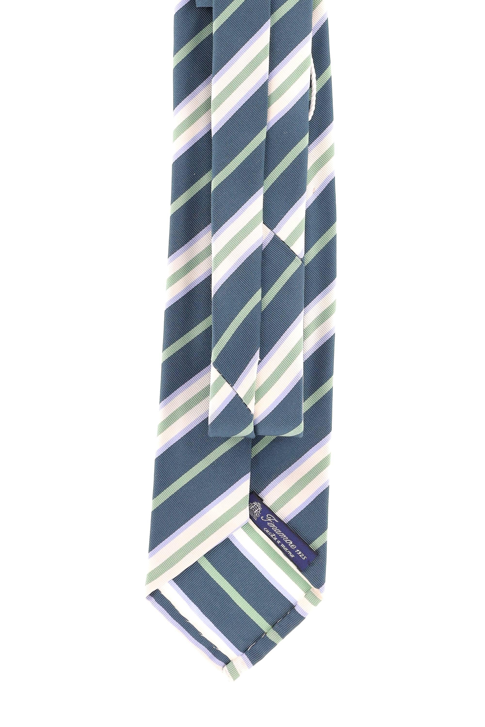 Finamore Cravatta regimental in seta-cotone CHIAIA 130028 P4116 01 