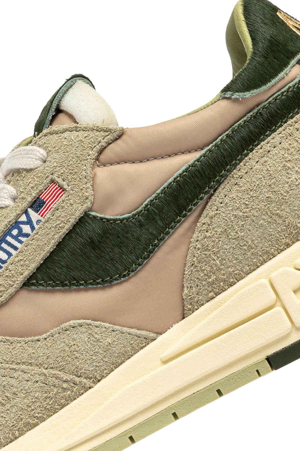 Autry Running Rellwind in camoscio e nylon talloncino in cavallino verde WWLM UP05 SPONGE/GRN 