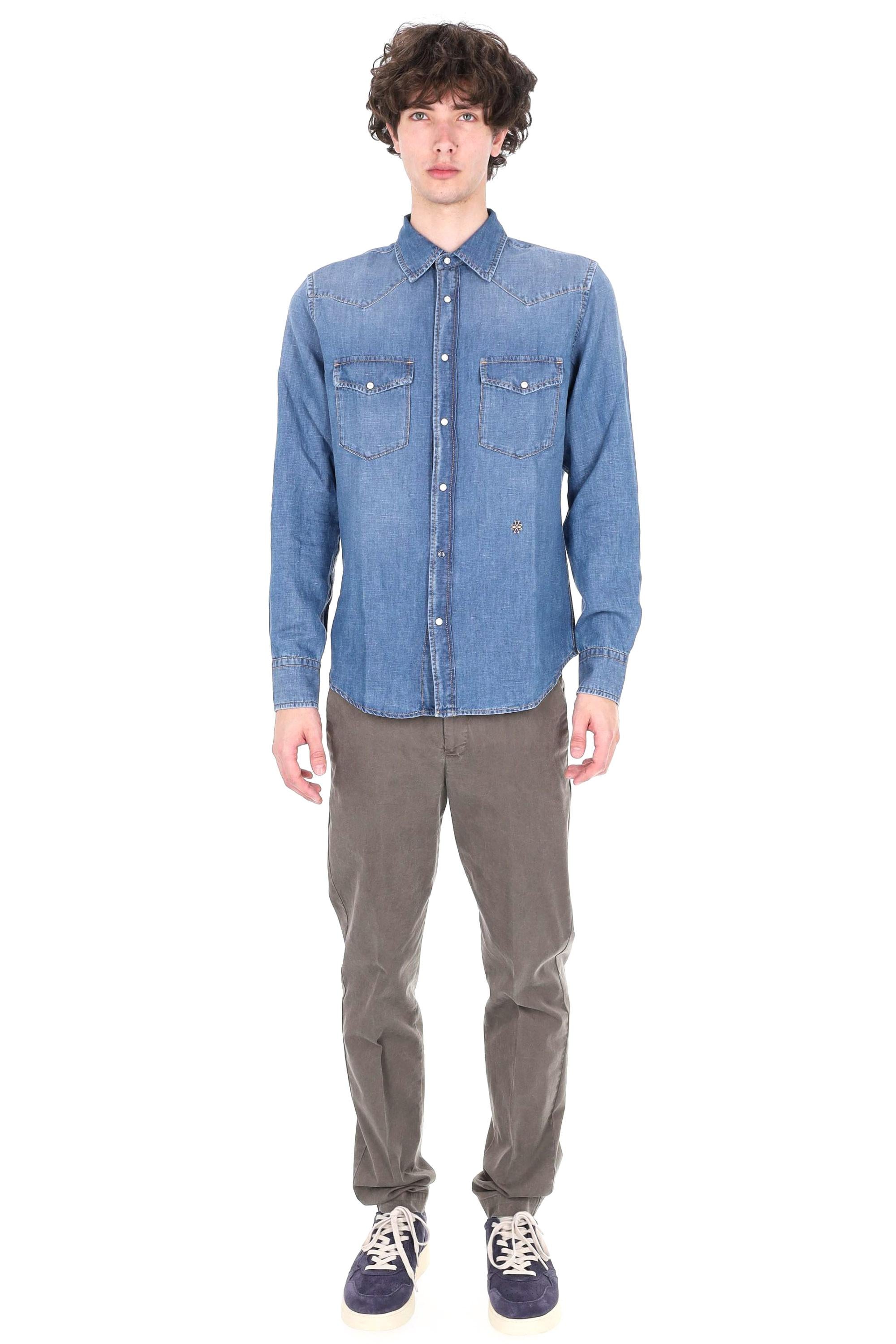 Jacob Cohen Camicia denim texas in cotone-lino C0002-017-T883A 300D 