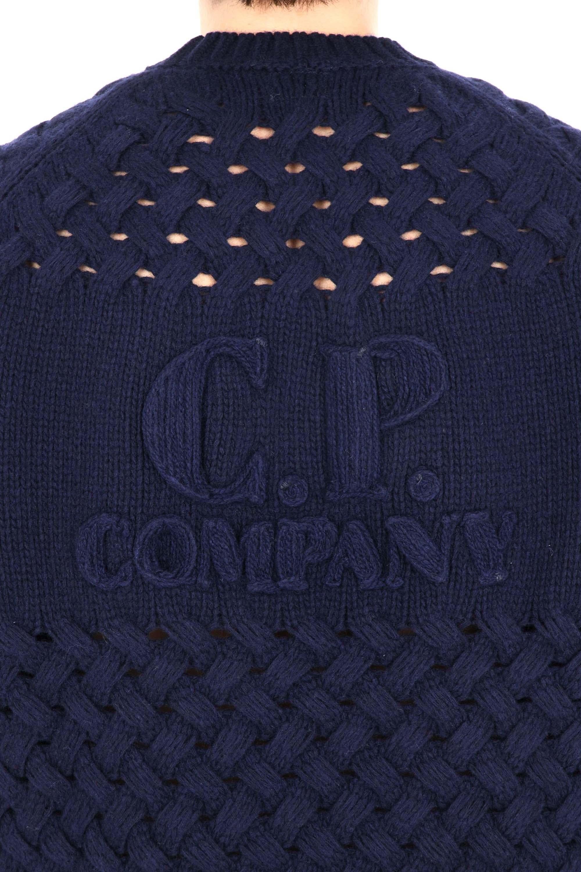 CP Company Maglia girocollo in lana di agnello lavorazione traforata 19CMKN288A-110149A 888 