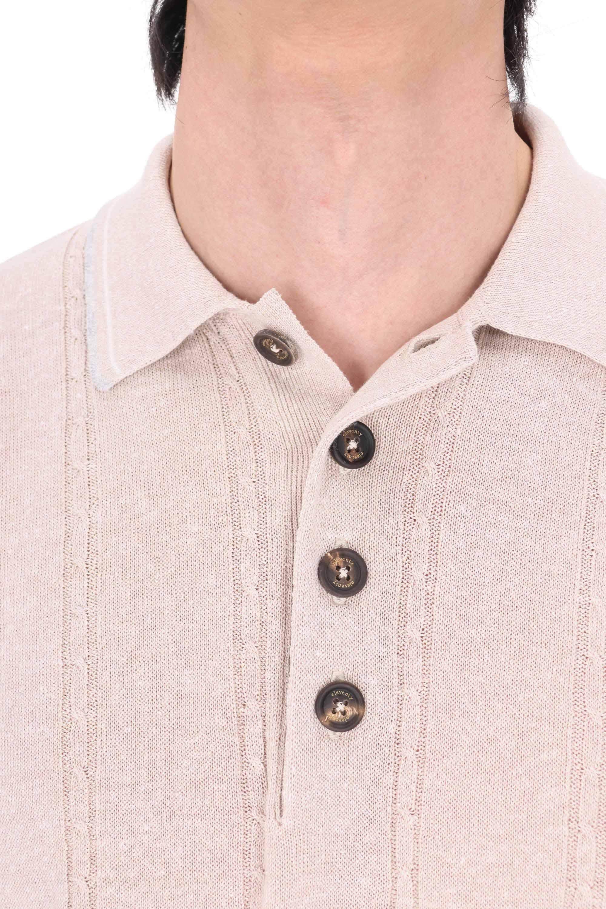 Eleventy Polo a trecce in lino-cotone M76MAGM42 MAG0M018 021301 