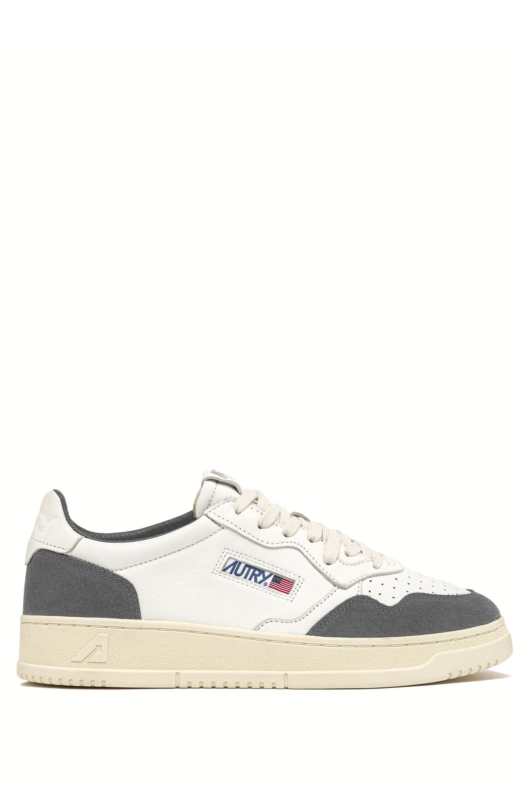 Autry Sneaker bimateriale in pelle di capra e camoscio AULM GS45 WHT/MOREL 