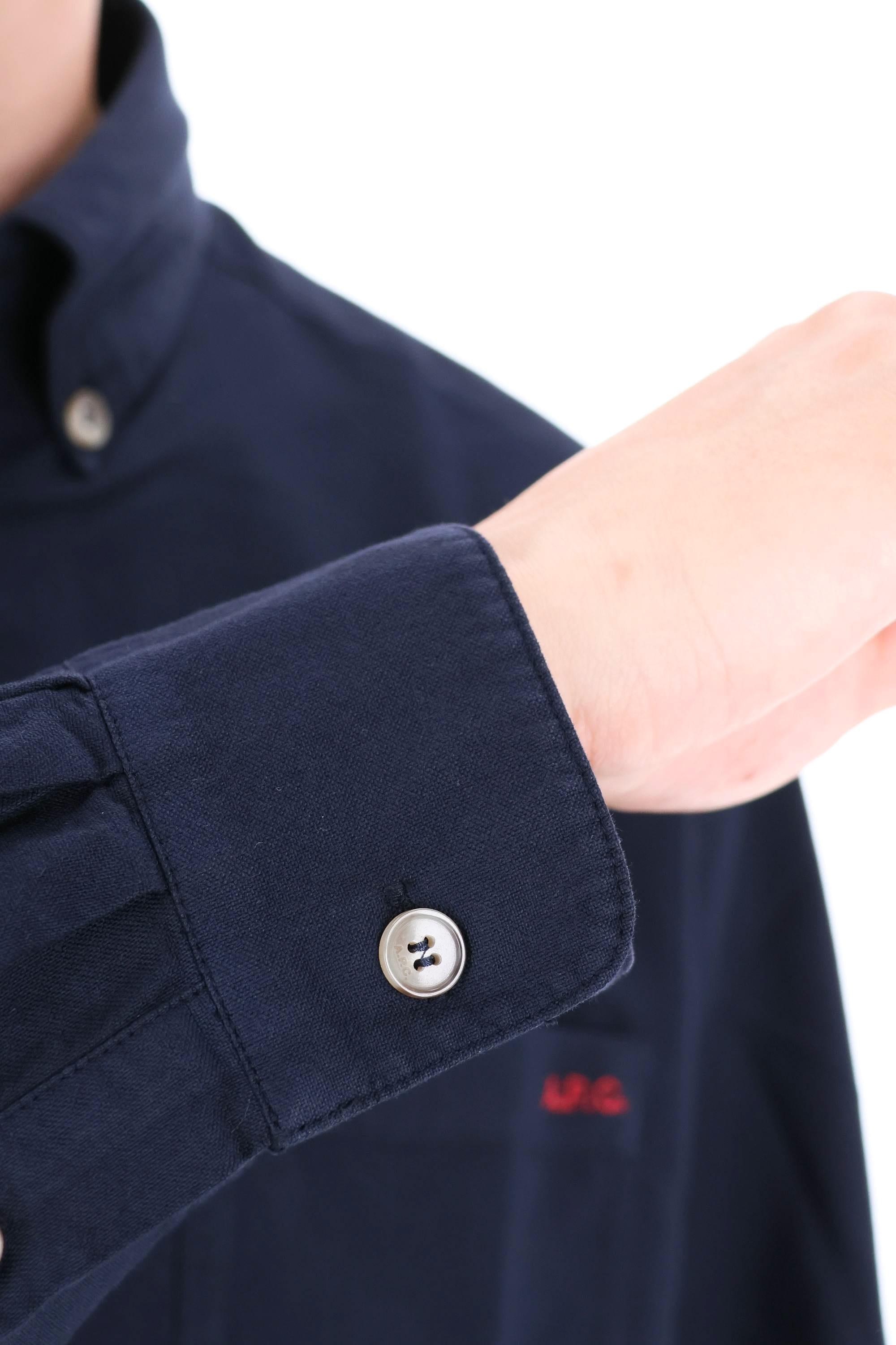 A.P.C. Camicia in piquet di cotone con taschino Relax fit COHAH-H12599 IAK 