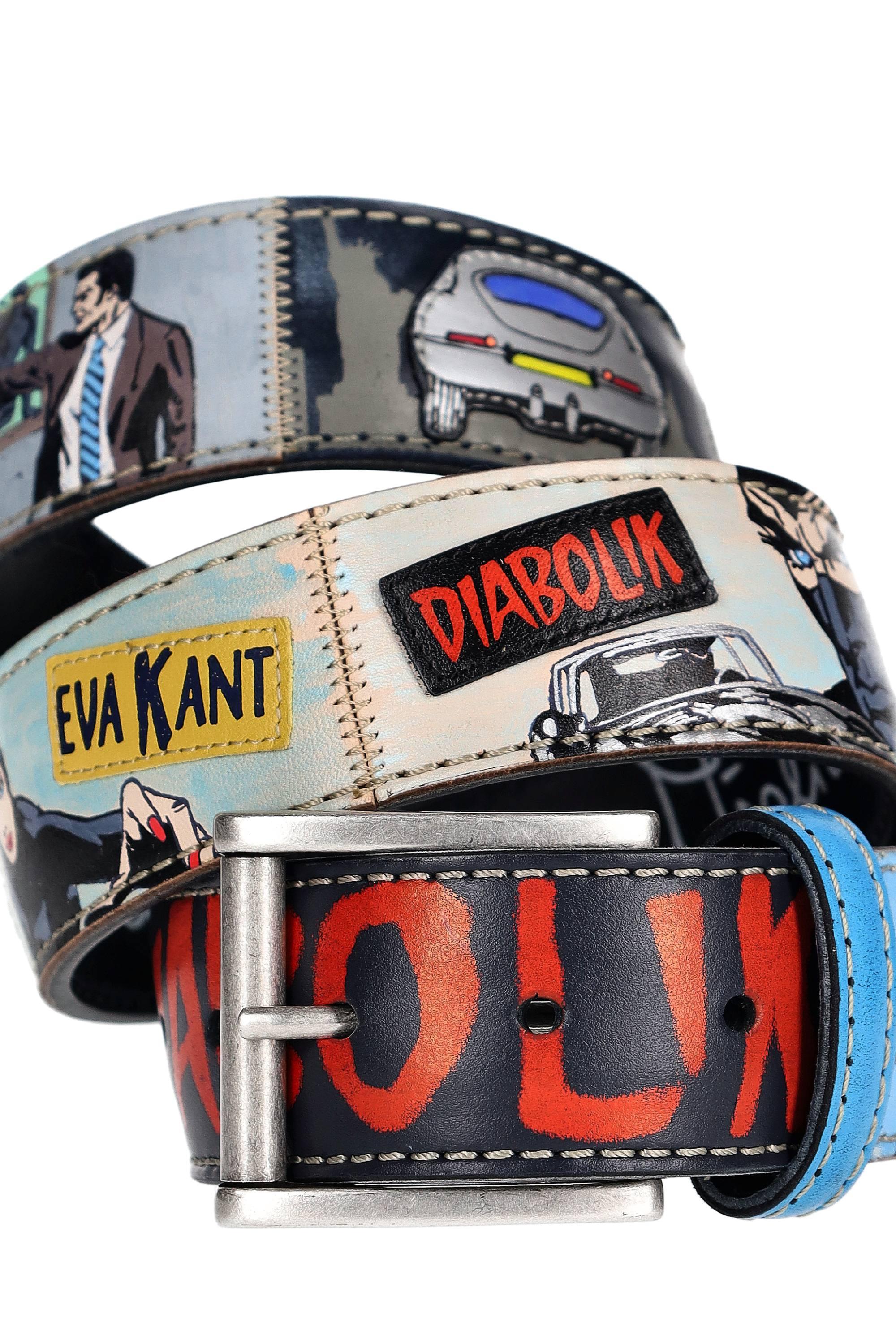 Artigianato Italiano Cintura artigianale in pelle dipinta a mano "Diabolik" DIABOLIK MLTCLR 