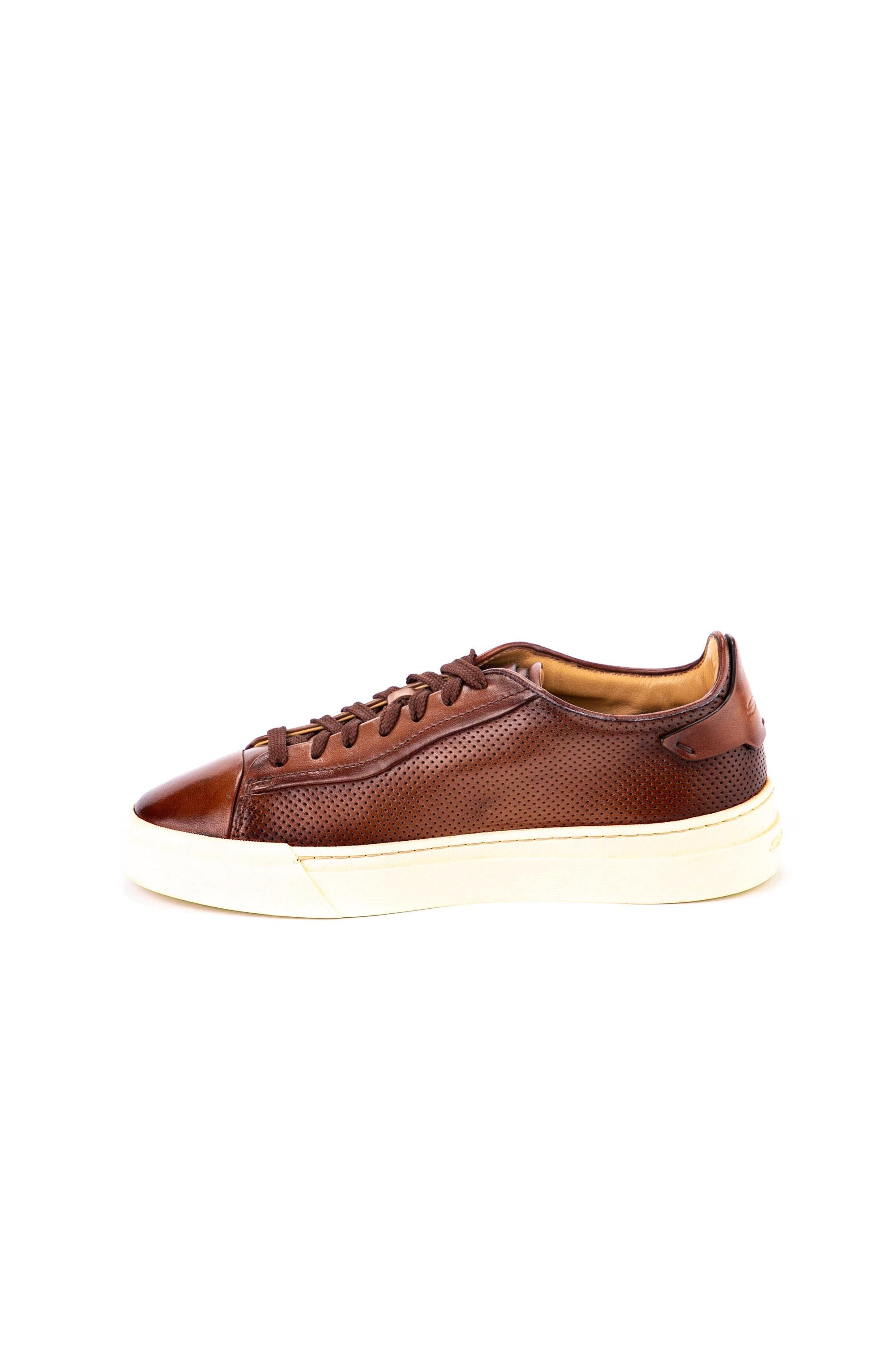 Sneaker in pelle traforata mod. gloria MBGT21651LAREFGO S50 Santoni 