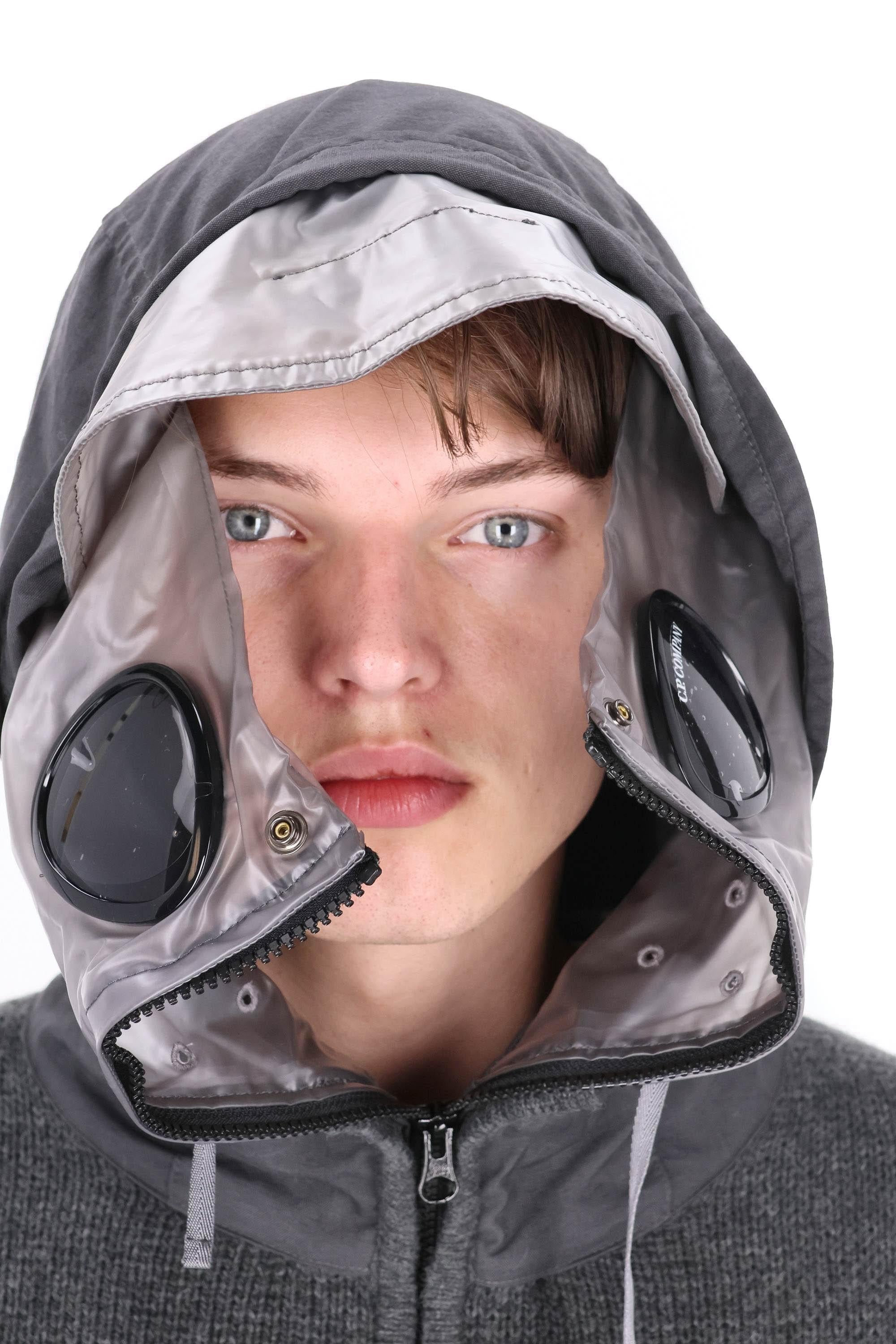 CP Company Maglia full zip con goggle in lana lambswool e nylon MKN245A11-0149M 978 