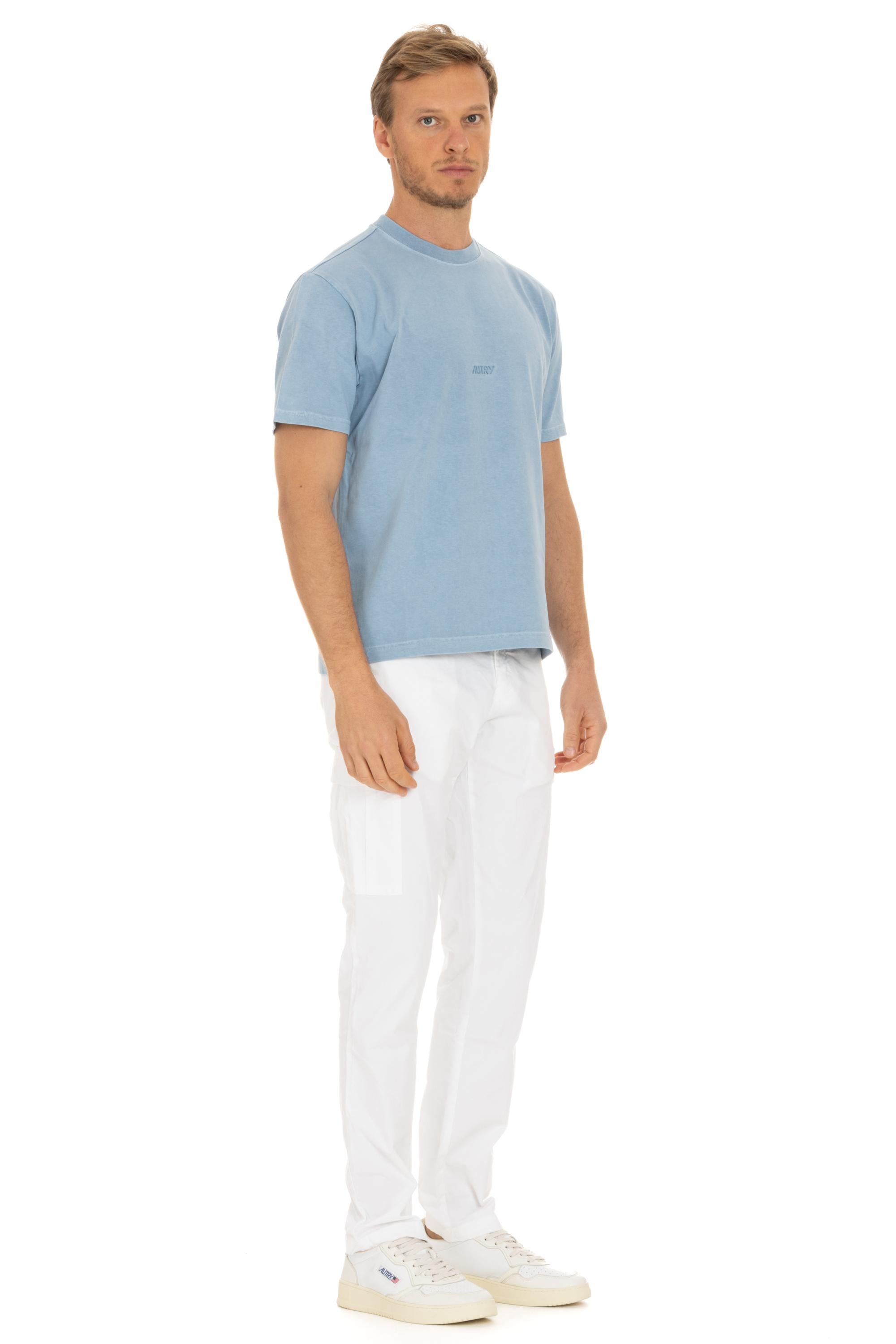 Autry T-shirt in cotone con logo centrale TSPM 578A BLUE 