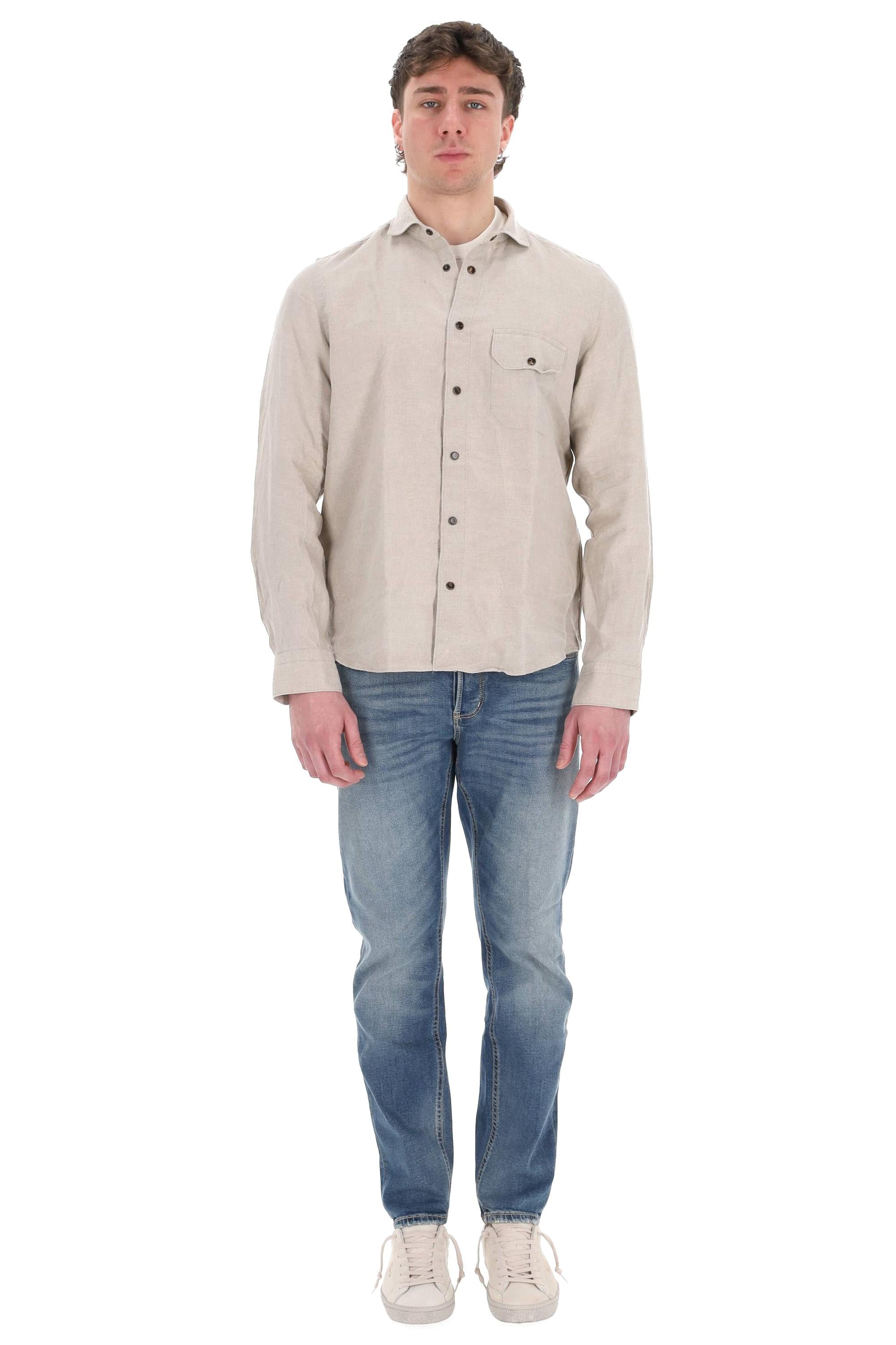 Finamore Camicia sartoriale in puro lino modello Maratea MEATP-430005-P5044 01 