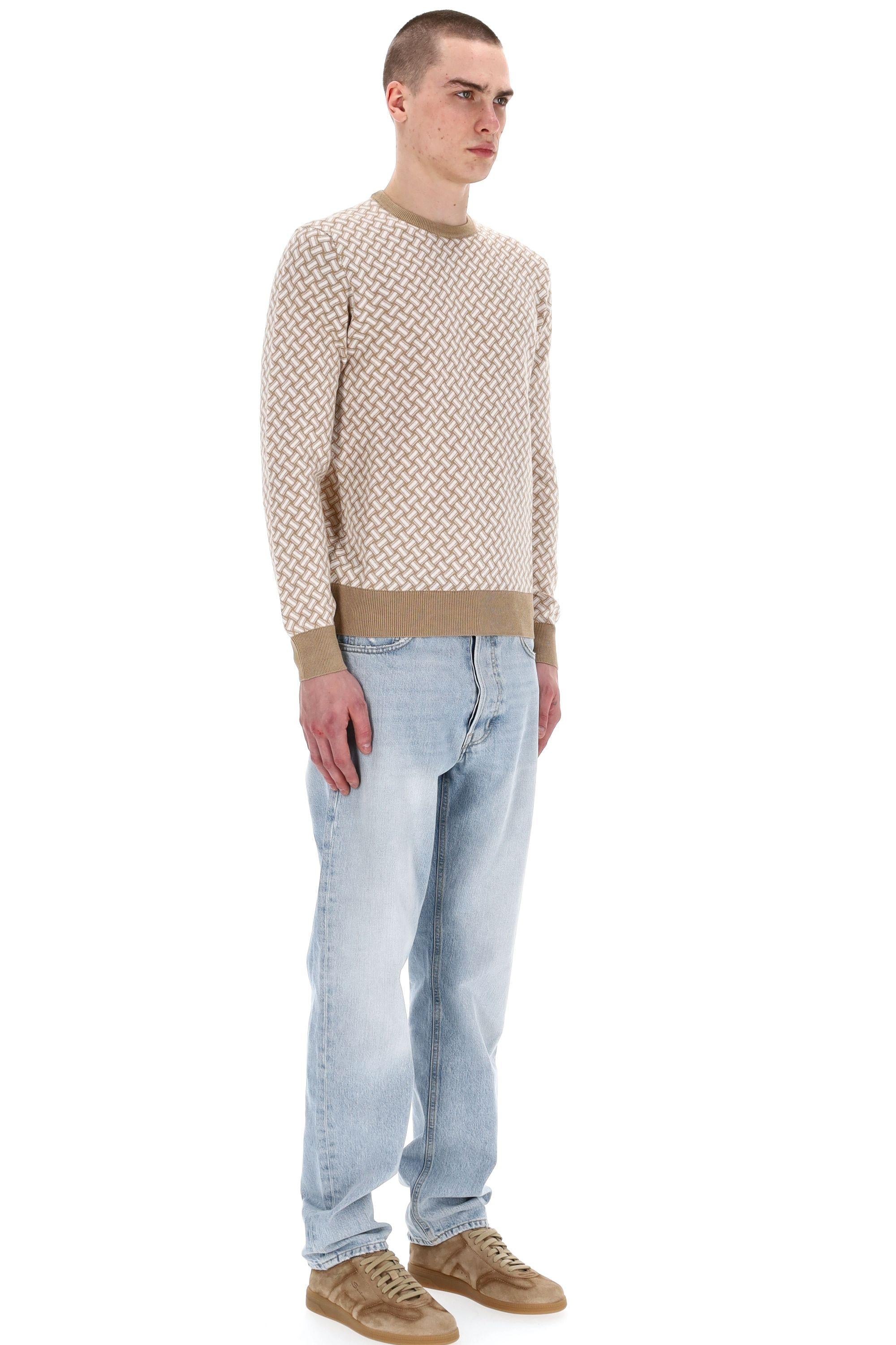 Drumohr Maglia girocollo biscottino in cotone-lino D9LZ113N-7 B39 