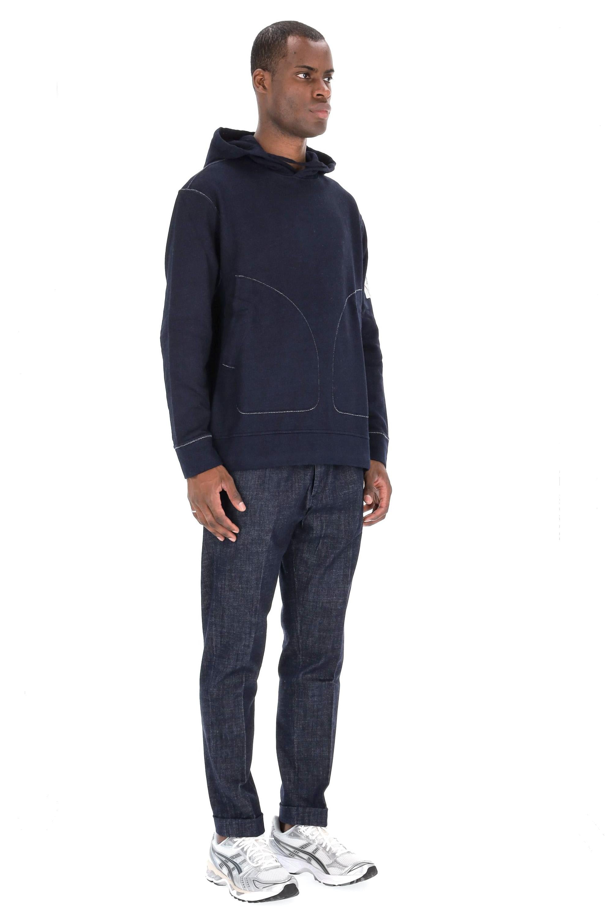 Felpa con cappuccio tintura indigo MSS181A11-0469W D08 CP Company 