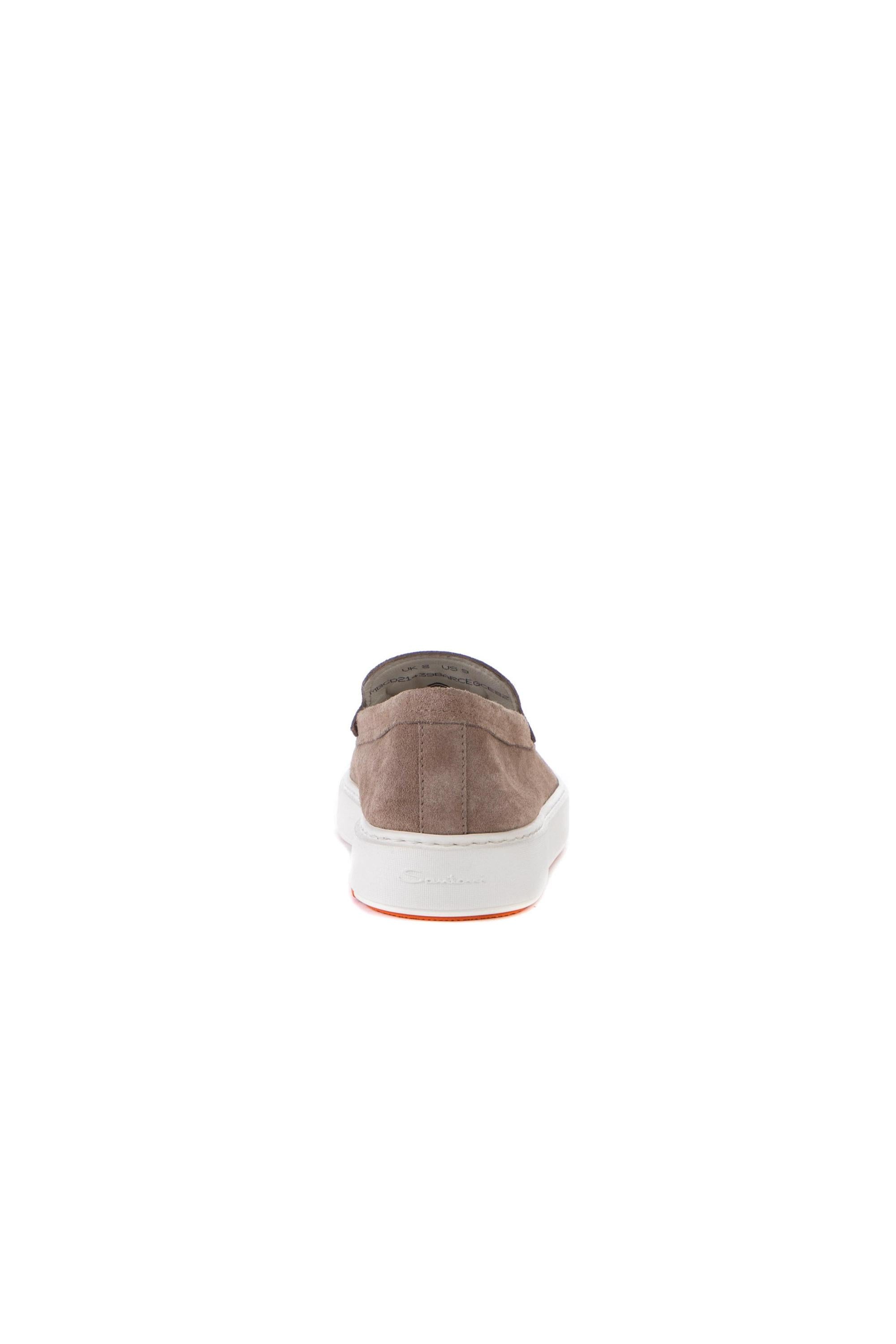 Mocassino in camoscio fondo in gomma mod. cleanic MBCD21439BARCEGC E82 Santoni 