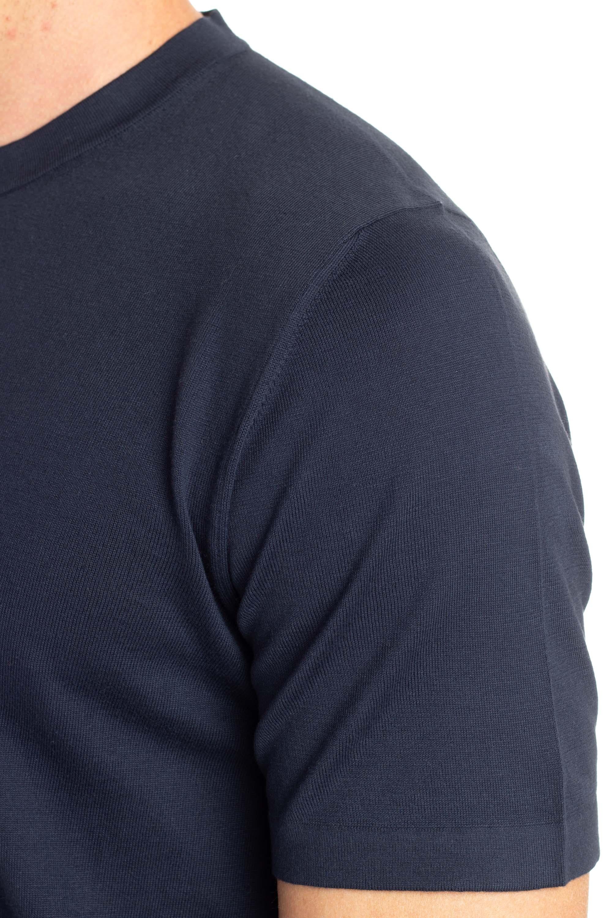 Il Setaccio T-shirt manica corta in cotone Giza MU114 BLU NAVY 
