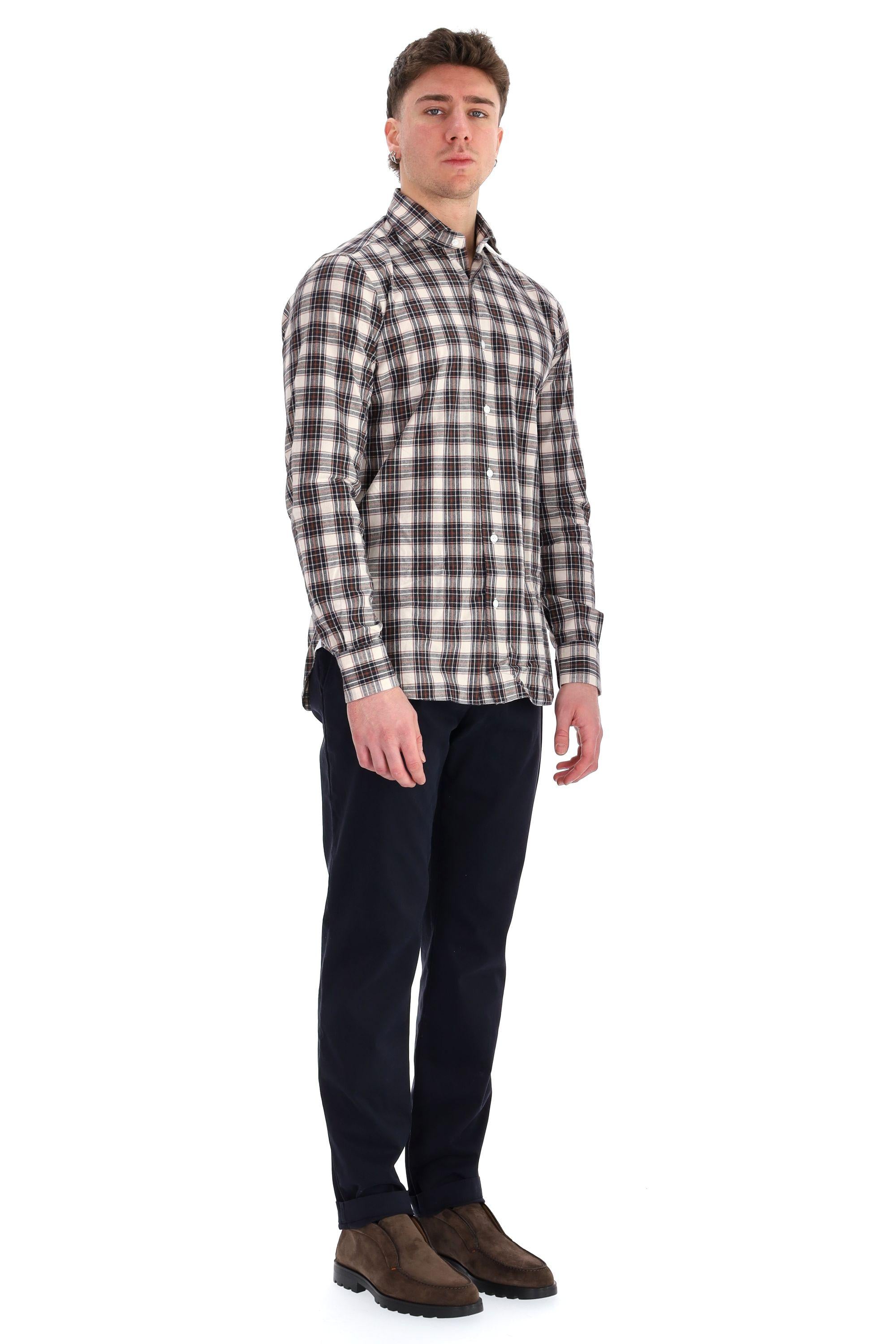 Camicia sartoriale in flanella check 17039 3 Borriello 