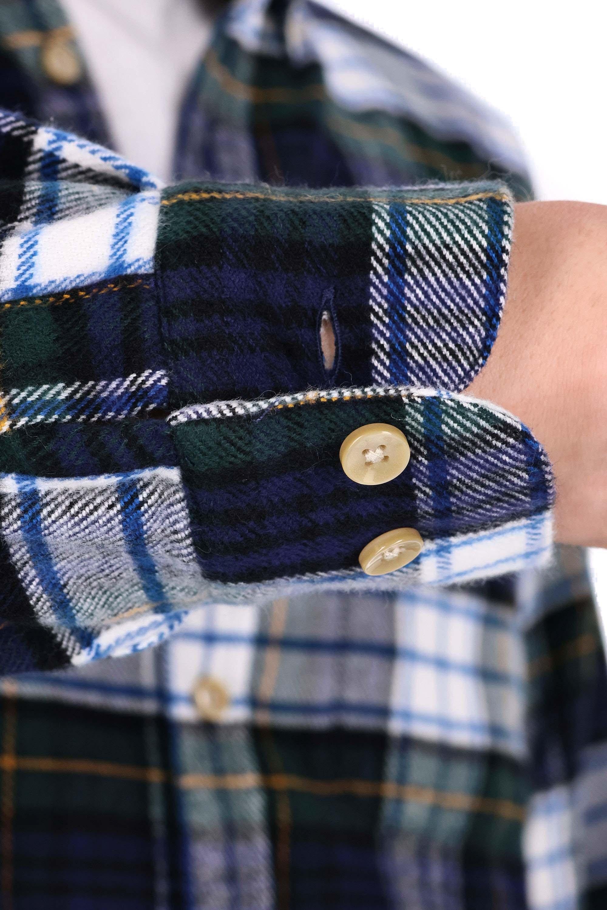 Portuguese Flannel Camicia in flanella di cotone modello Marao 055 MLTCLR 