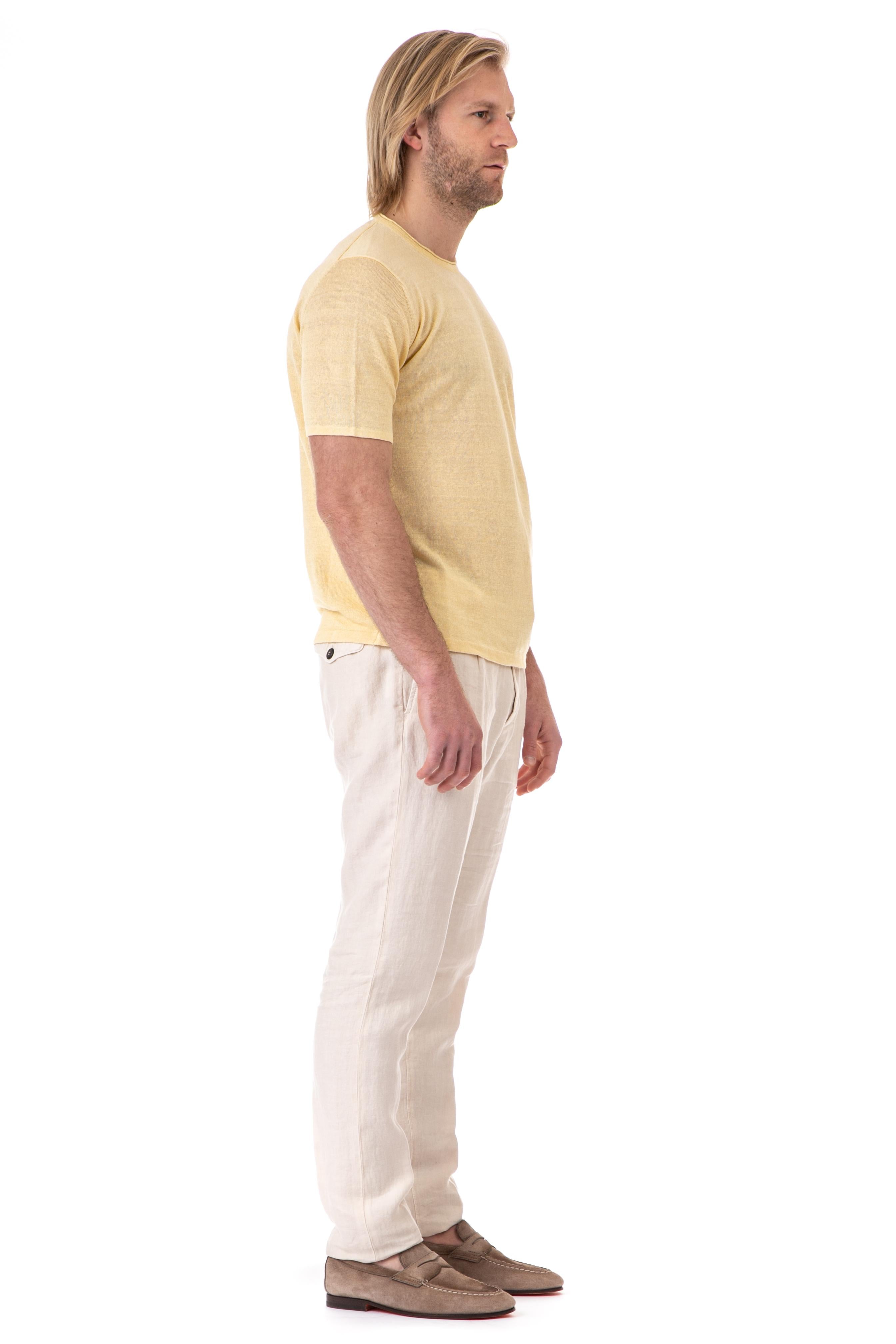 T-shirt in lino RN20021 43 Roberto Collina 