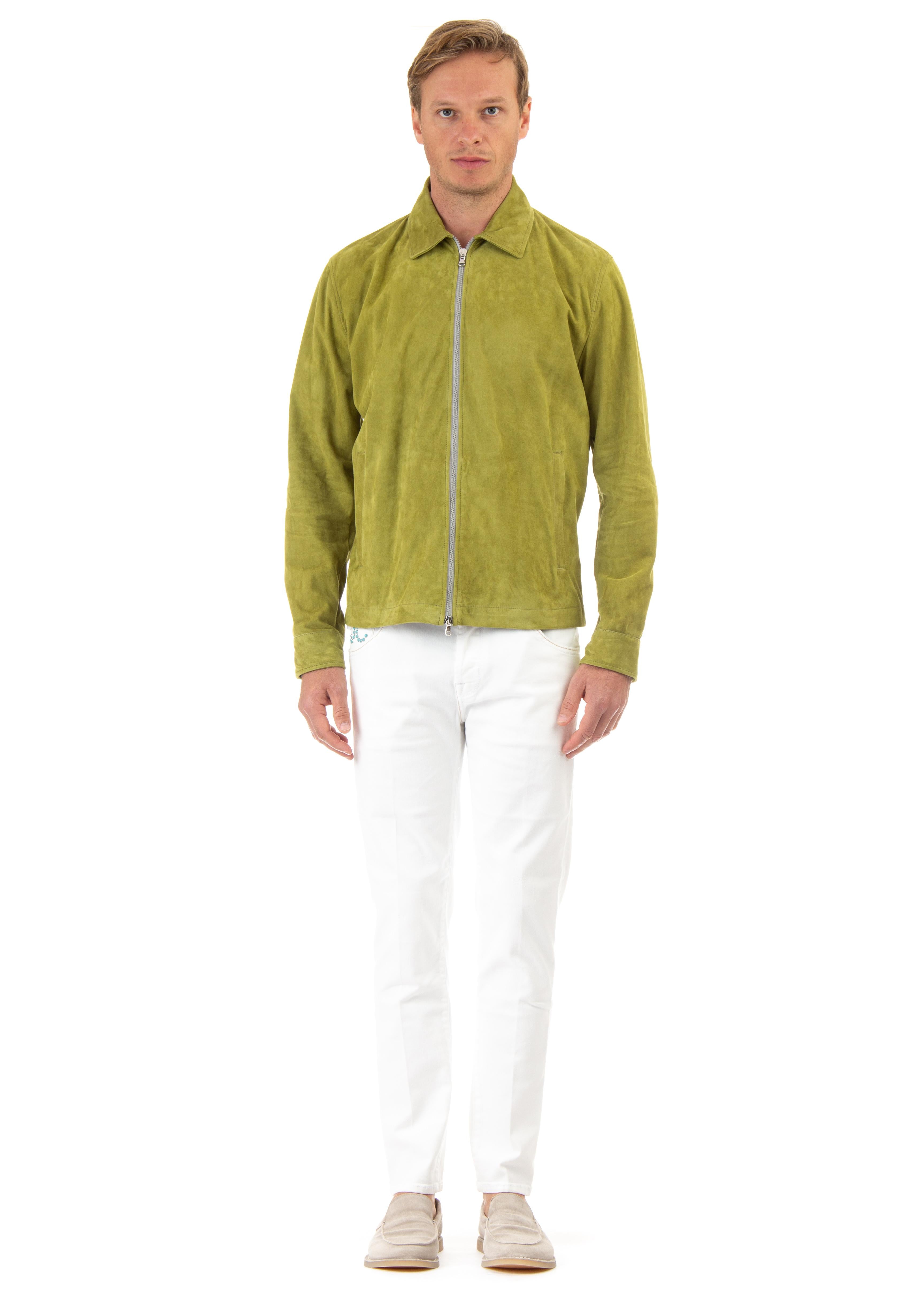 Giubbino in camoscio sfoderato con collo camicia ROCK 35031 2 Barba 