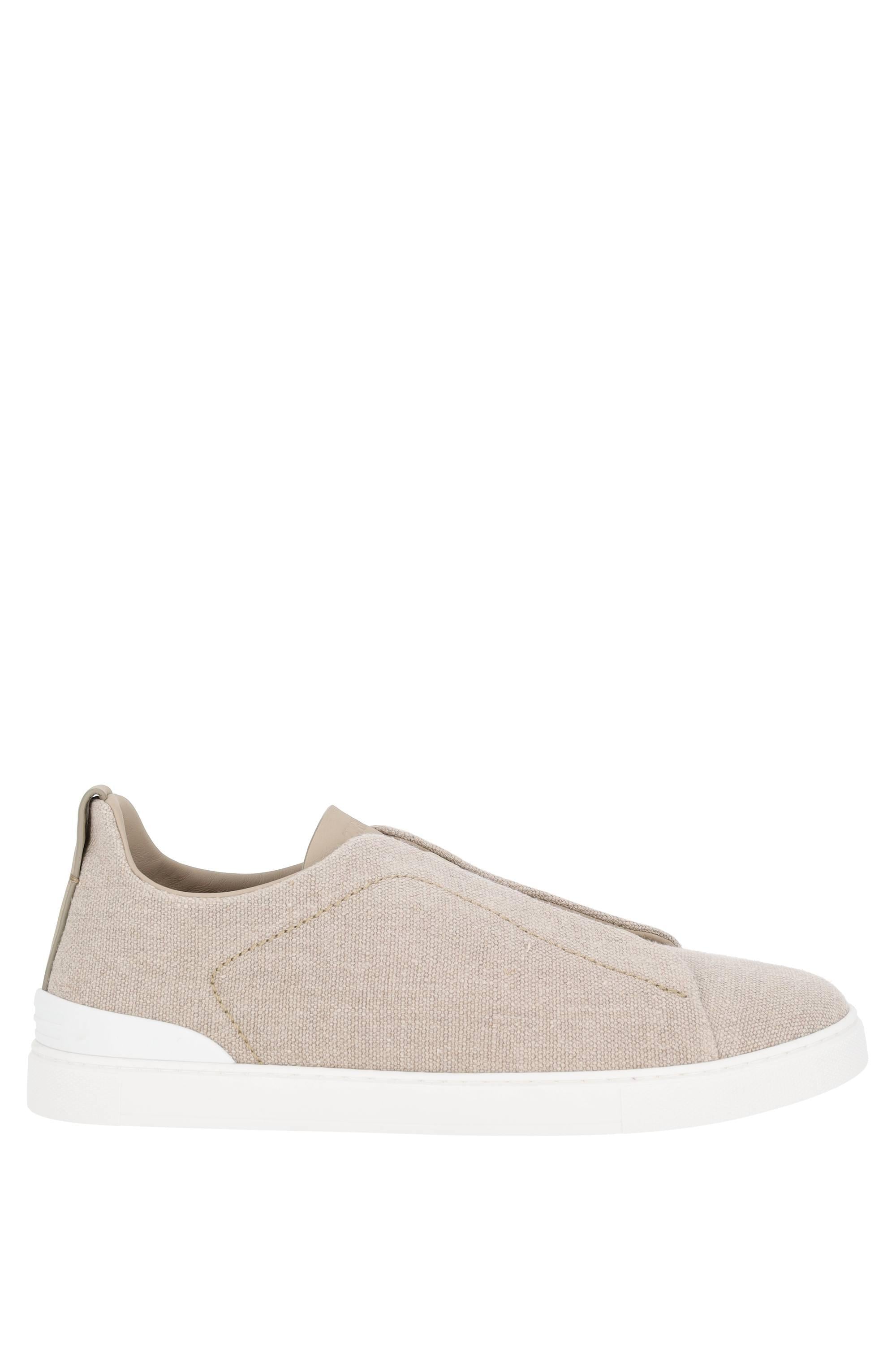 Zegna Sneaker Triple Stitch in cotone canvas LHLNA-S7981Z NAT 