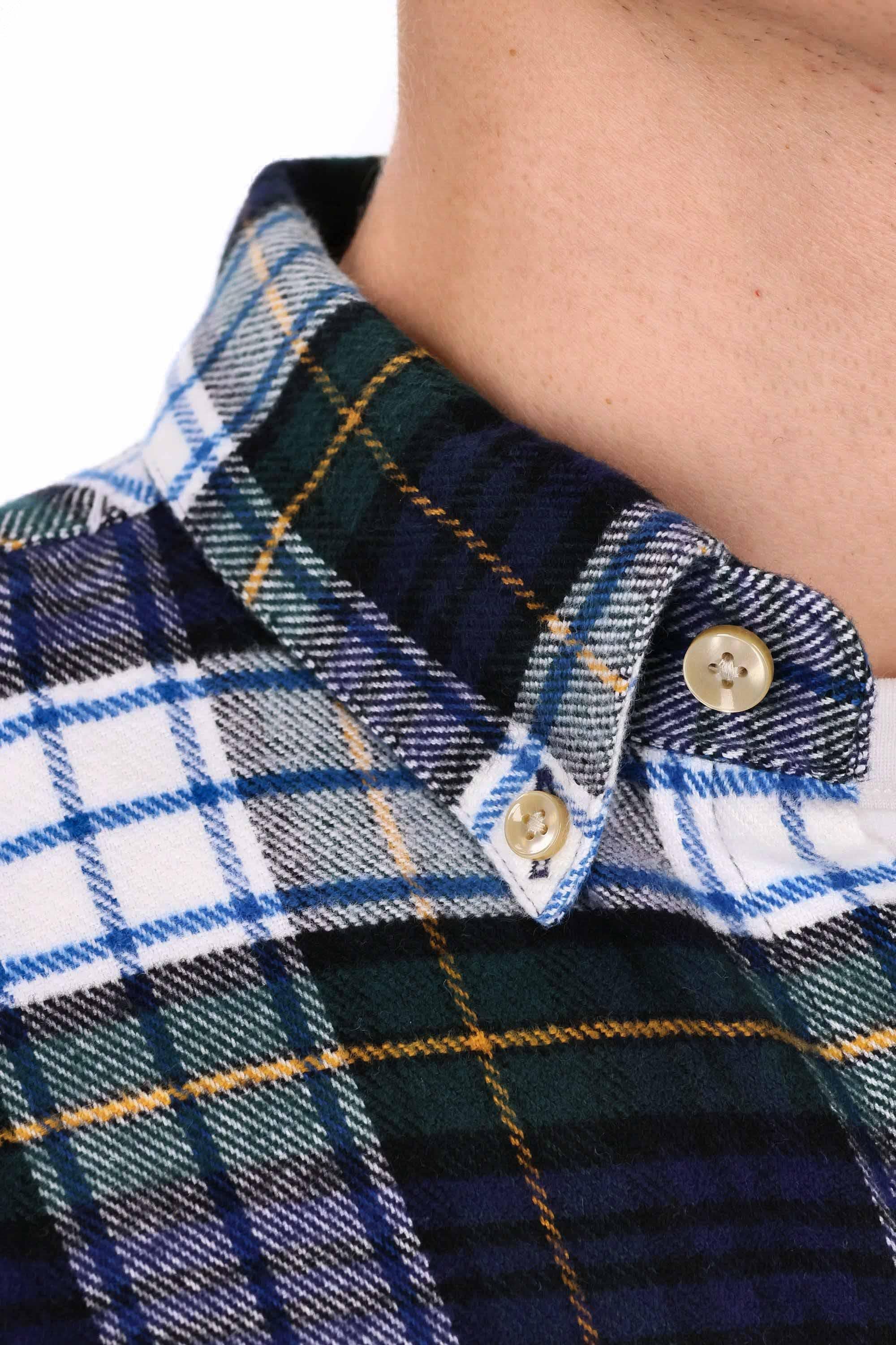 Portuguese Flannel Camicia in flanella di cotone modello Marao 055 MLTCLR 