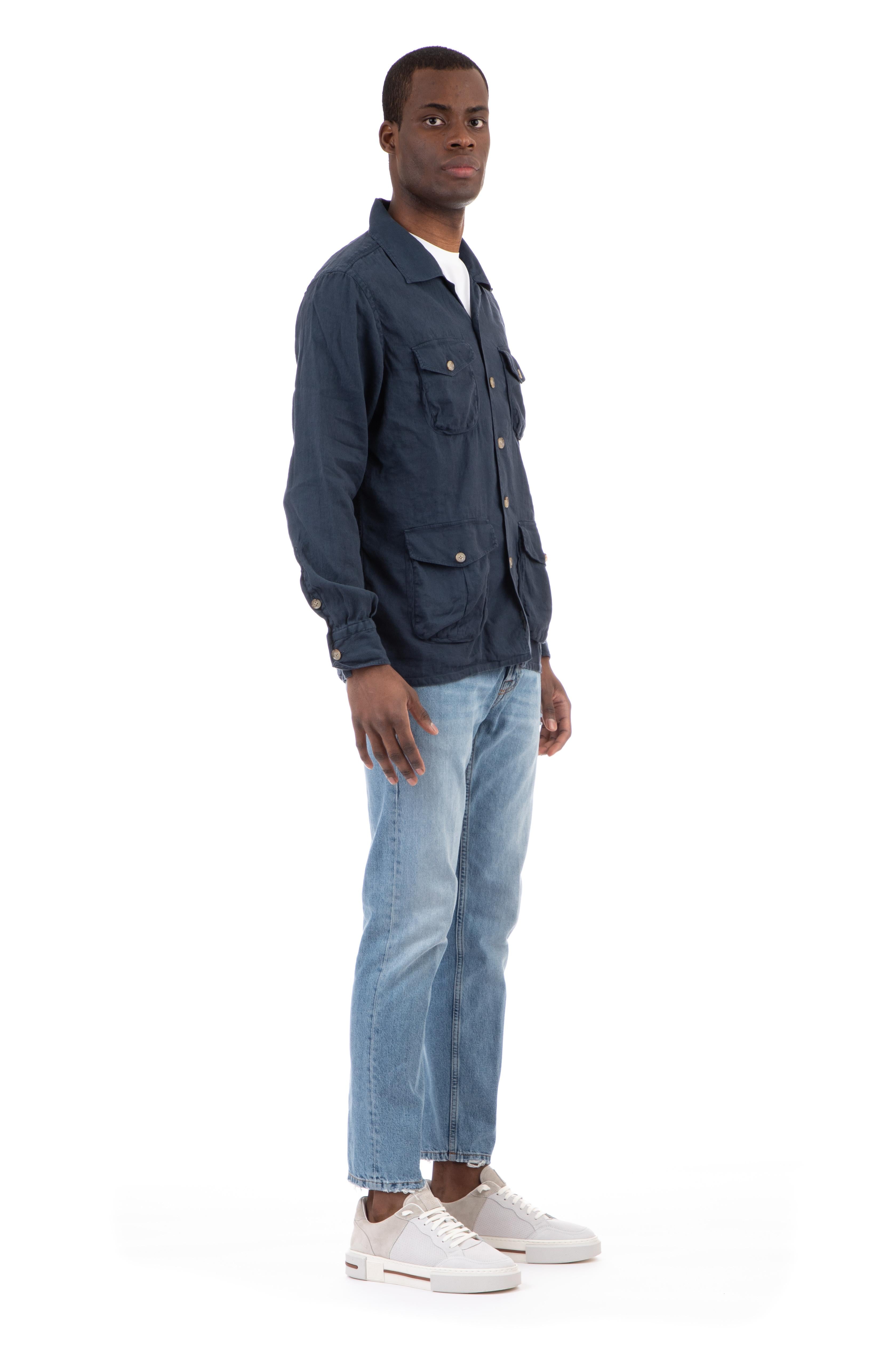 Eleventy Camicia overshirt in lino-cotone comfort E75CAME08 TET0E027 11 