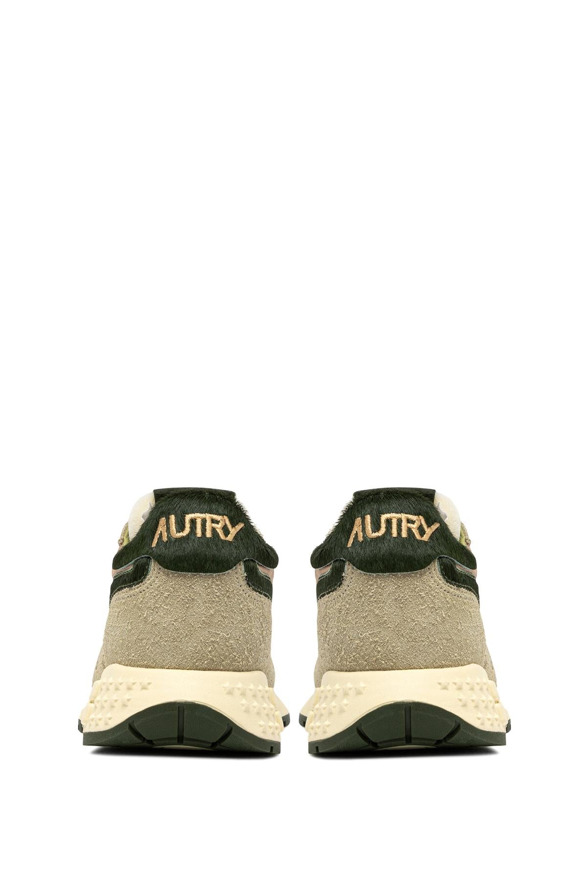 Autry Running Rellwind in camoscio e nylon talloncino in cavallino verde WWLM UP05 SPONGE/GRN 