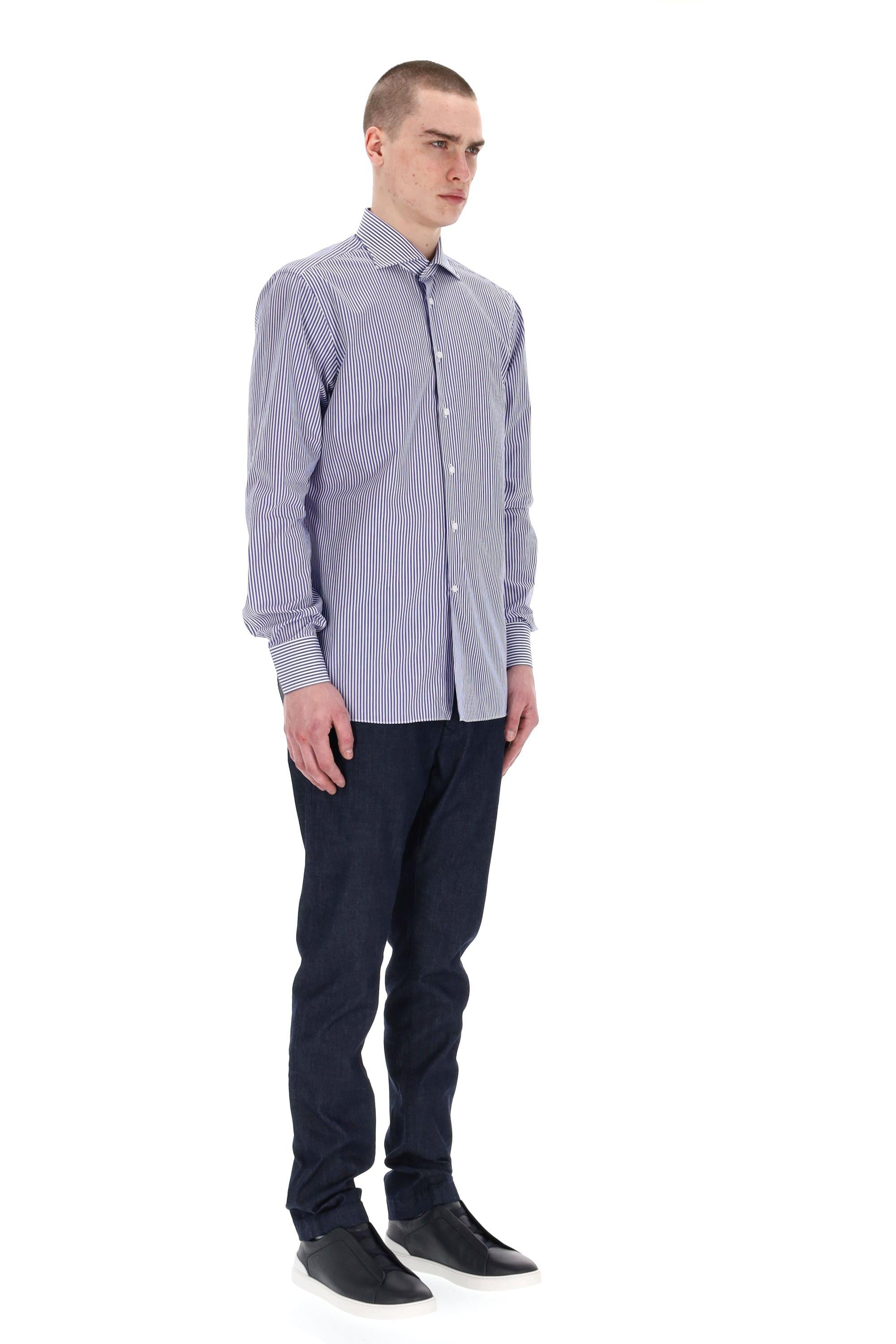 Camicia sartoriale bacchettata in cotone 19021 2 Borriello 