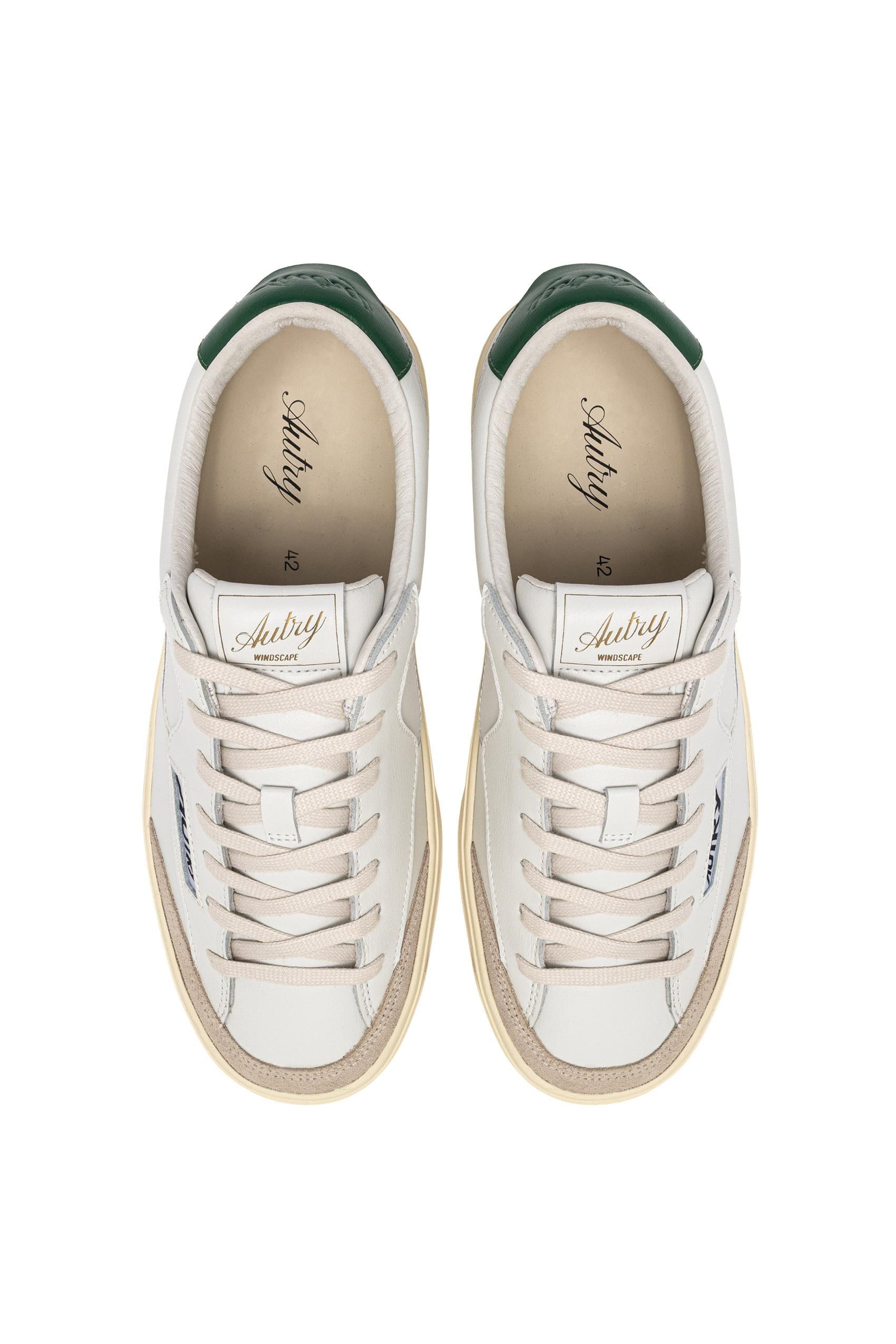 Autry Sneaker Windscape in pelle con talloncino verde SCLM UK06 WHT/AMAZON 