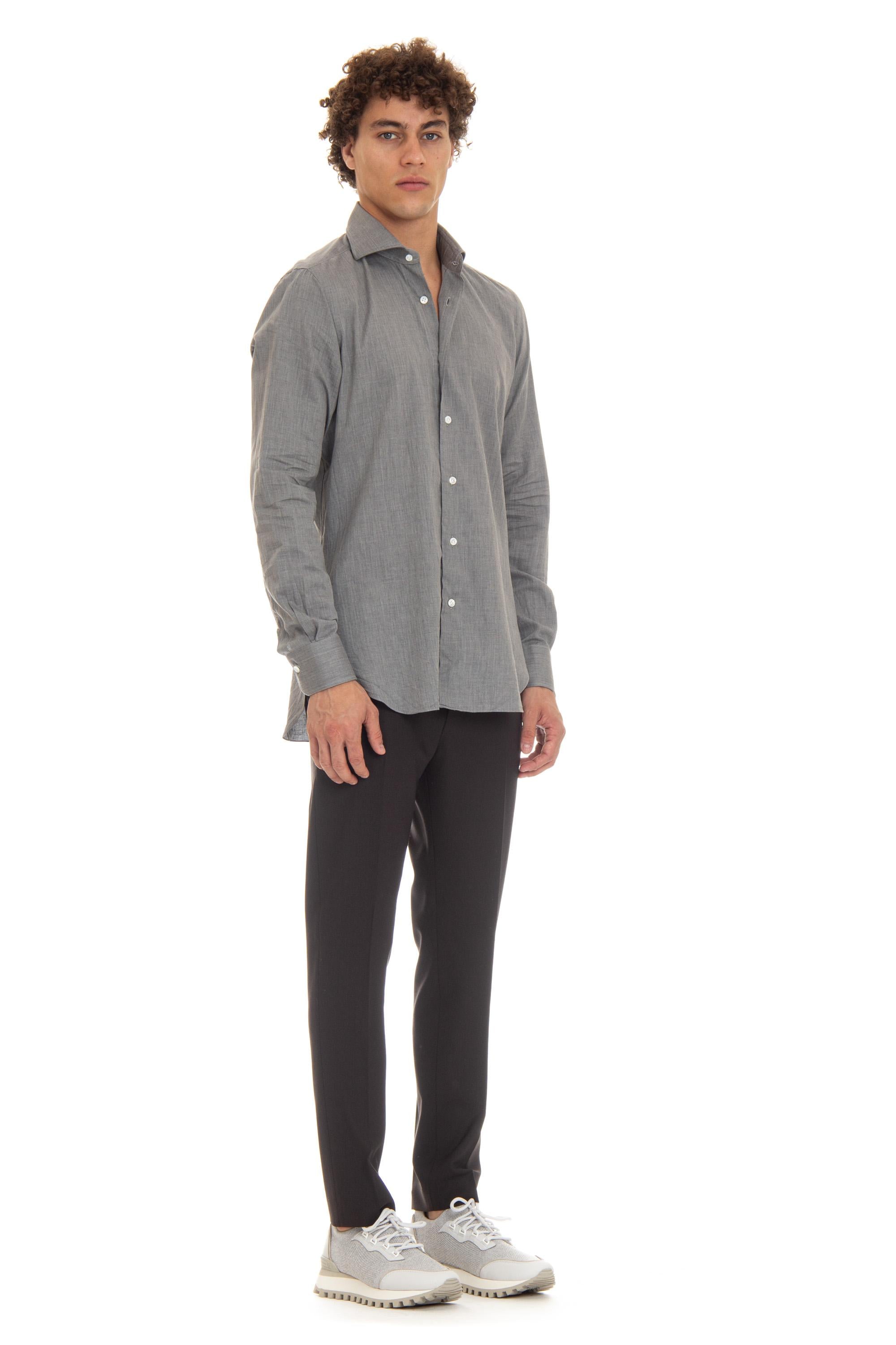 Camicia micro resca in leggera flanella di cotone Etichetta Culto K1U13P0144030.U 0005 Barba 