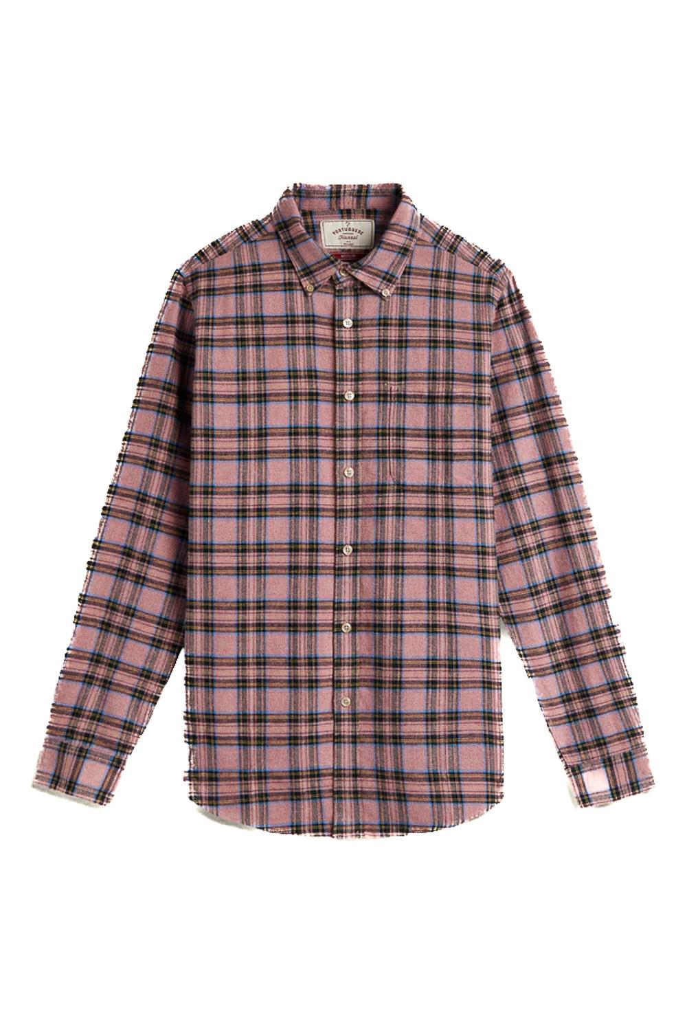 Portuguese Flannel Camicia in flanella di cotone modello Cais 020 MLTCLR 
