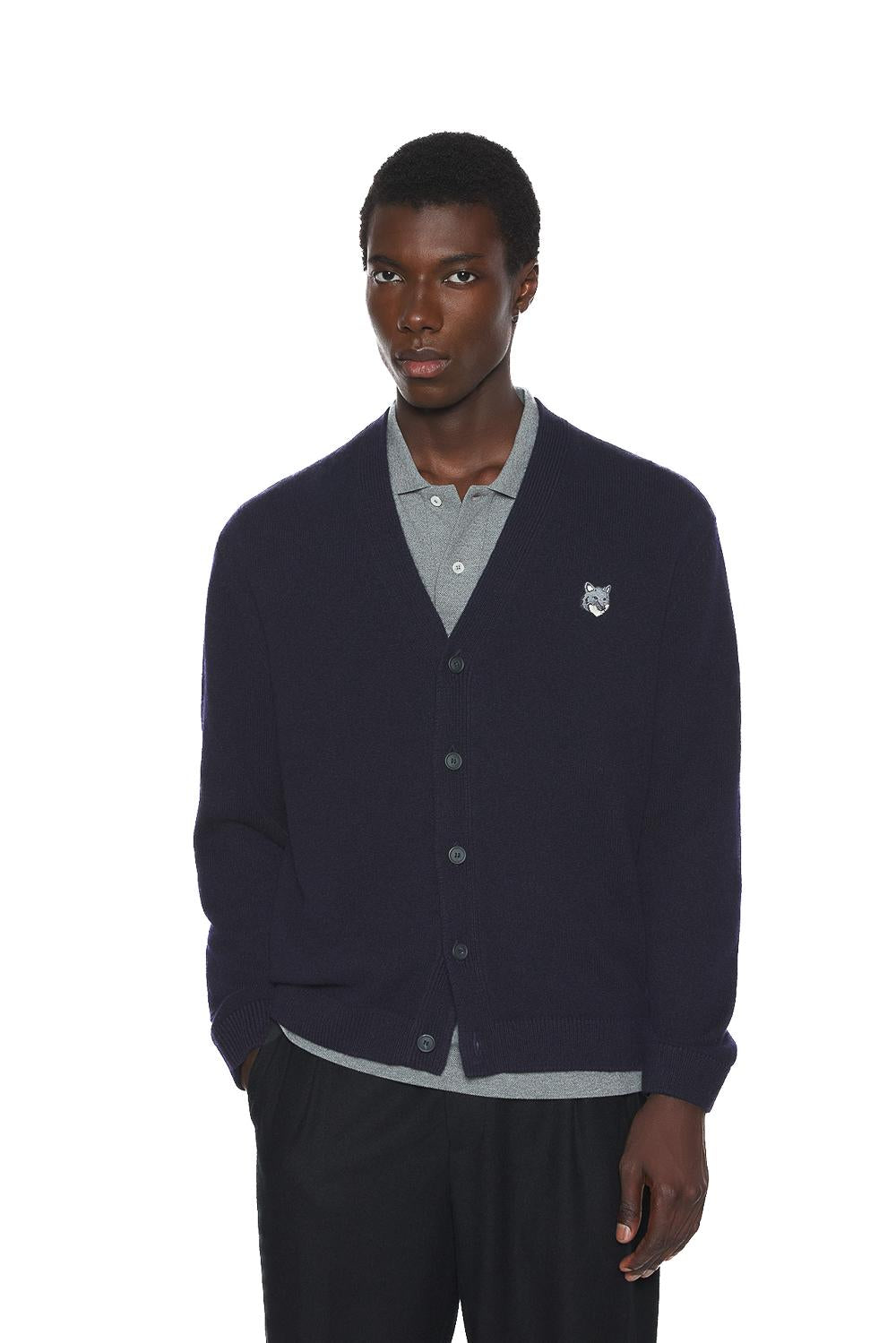 Maison Kitsuné Cardigan fox in lana comfort fit PM00502KT1006 0413 