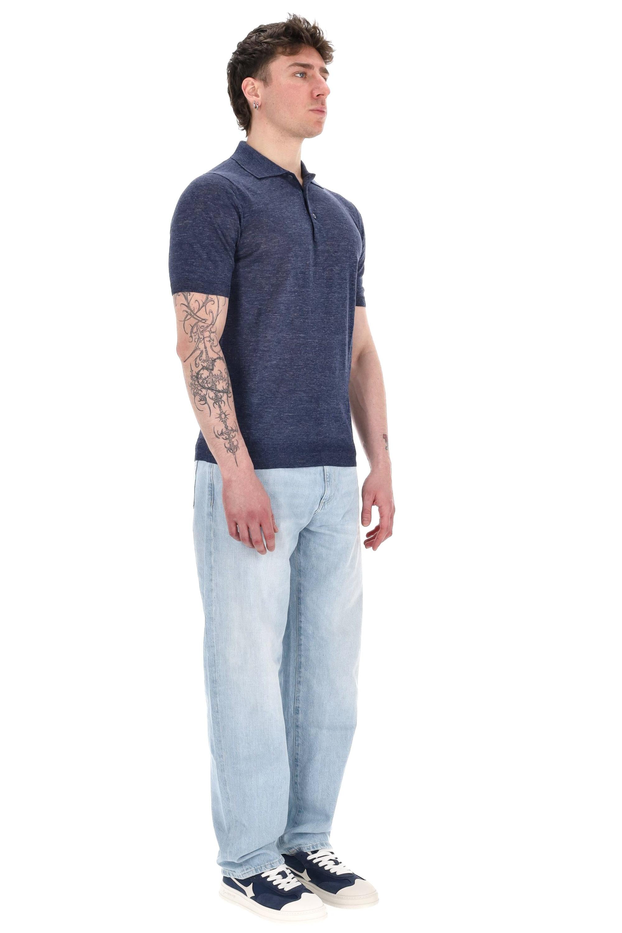 Polo in puro lino melange 24804 57587/2 590 Barba 