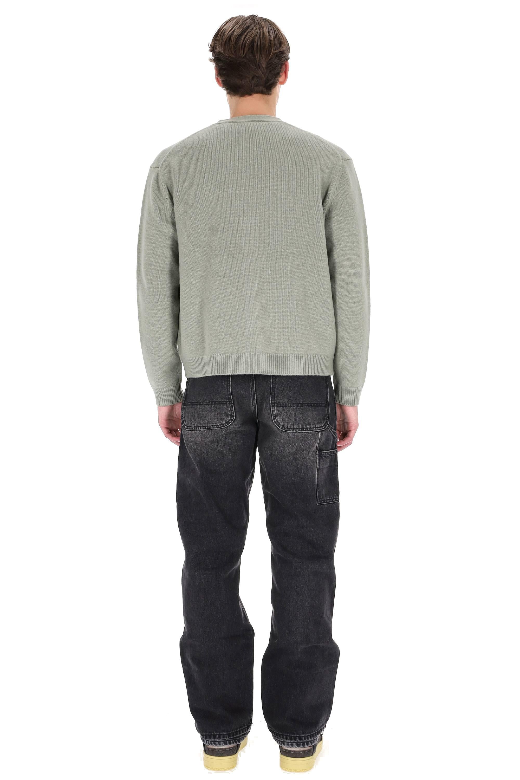 Maison Kitsuné Cardigan in lana merino con ricamo fox grande PM00509KM0329 0396 