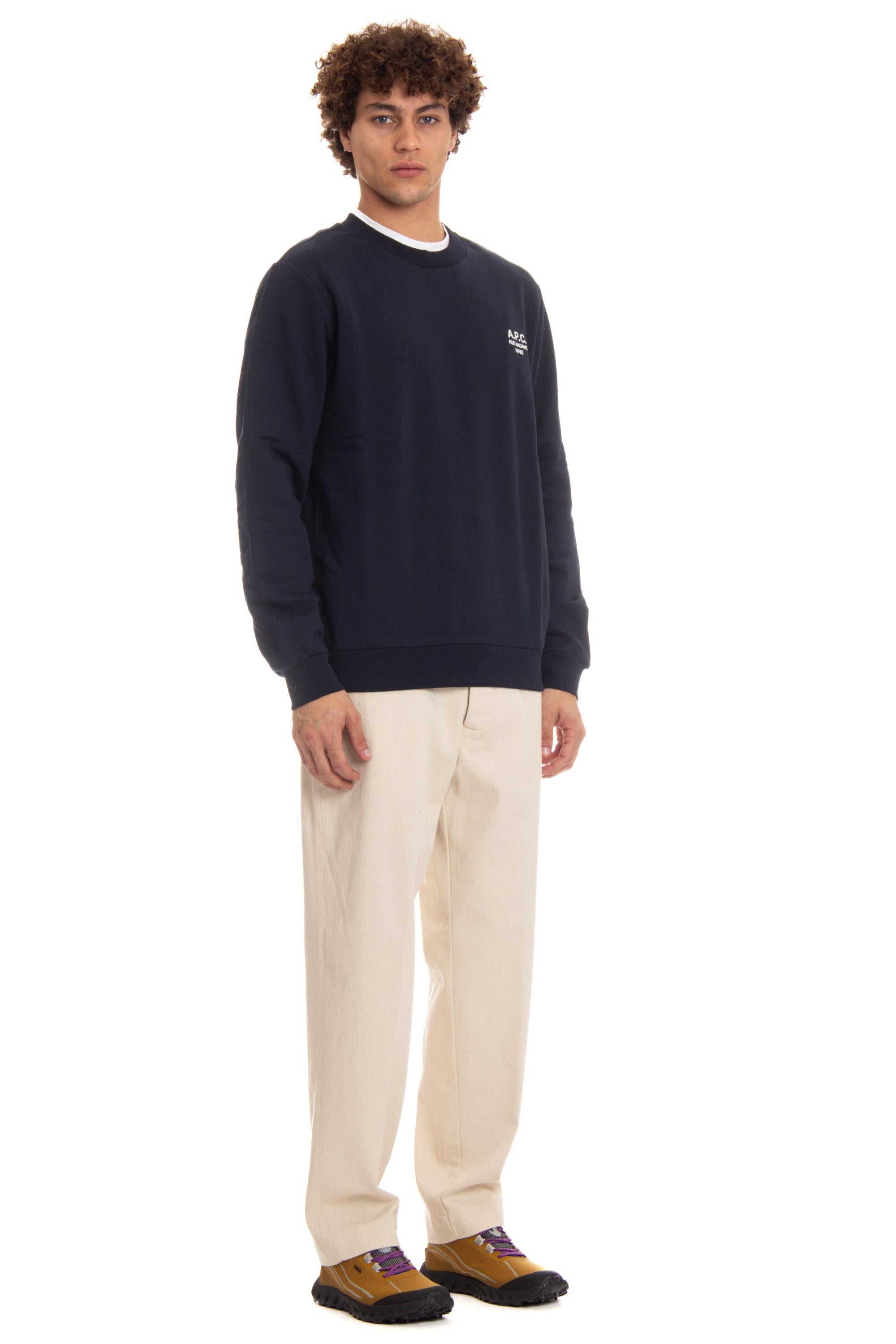 A.P.C. Felpa girocollo in cotone Rue Madame COHBV-M27913 TIQ DARK NAVY/ECRU 