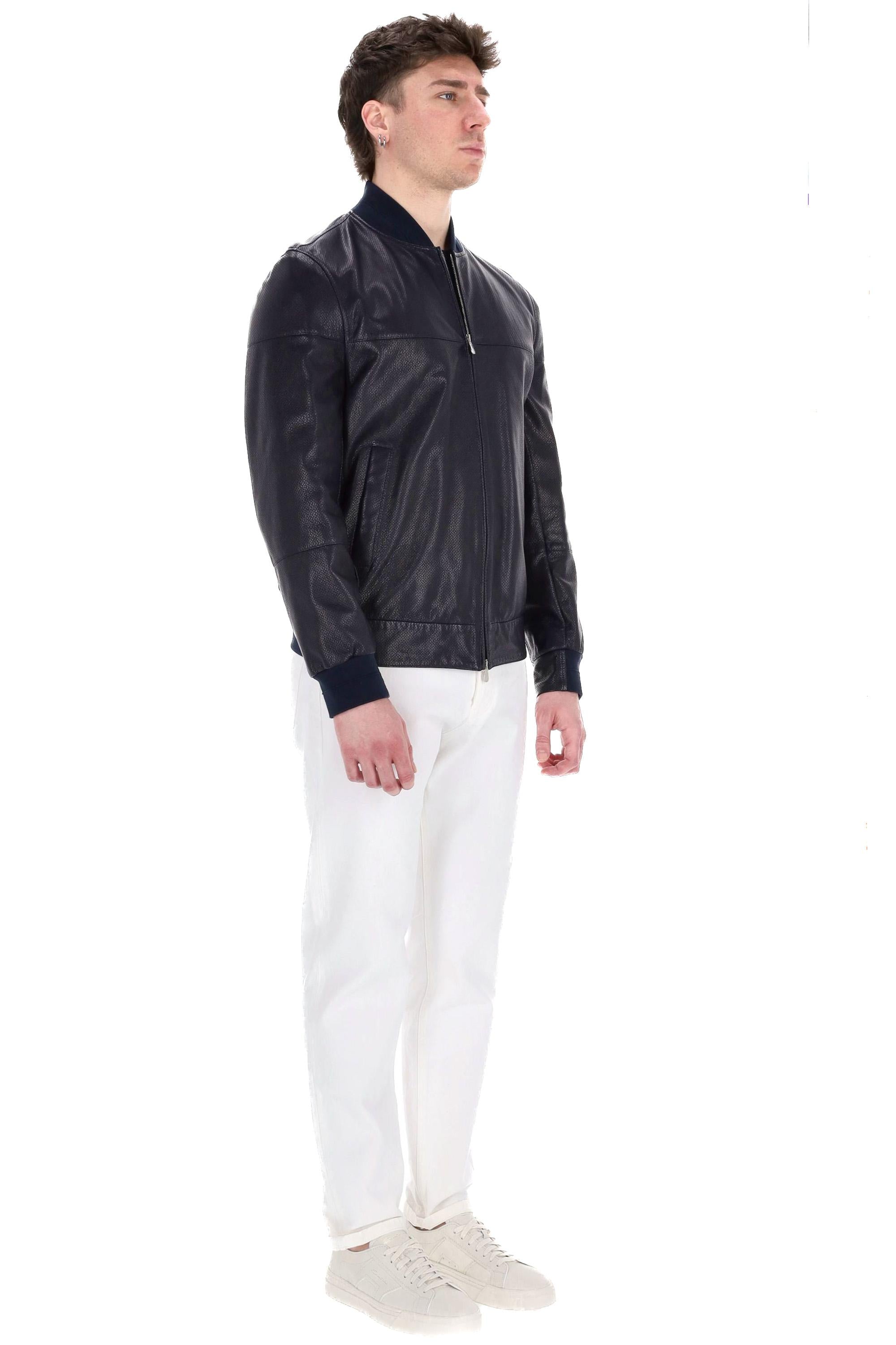 Giubbino bomber in pelle traforata MPMUF1928 C8410 Brunello Cucinelli 