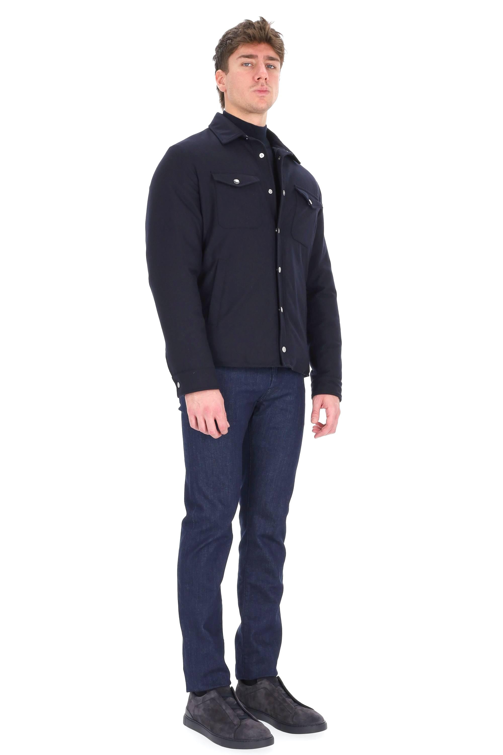 Eleventy Giubbotto in lana 14 micron con bottoni a pressione J75GBTI30 TES0H009/2 11N 