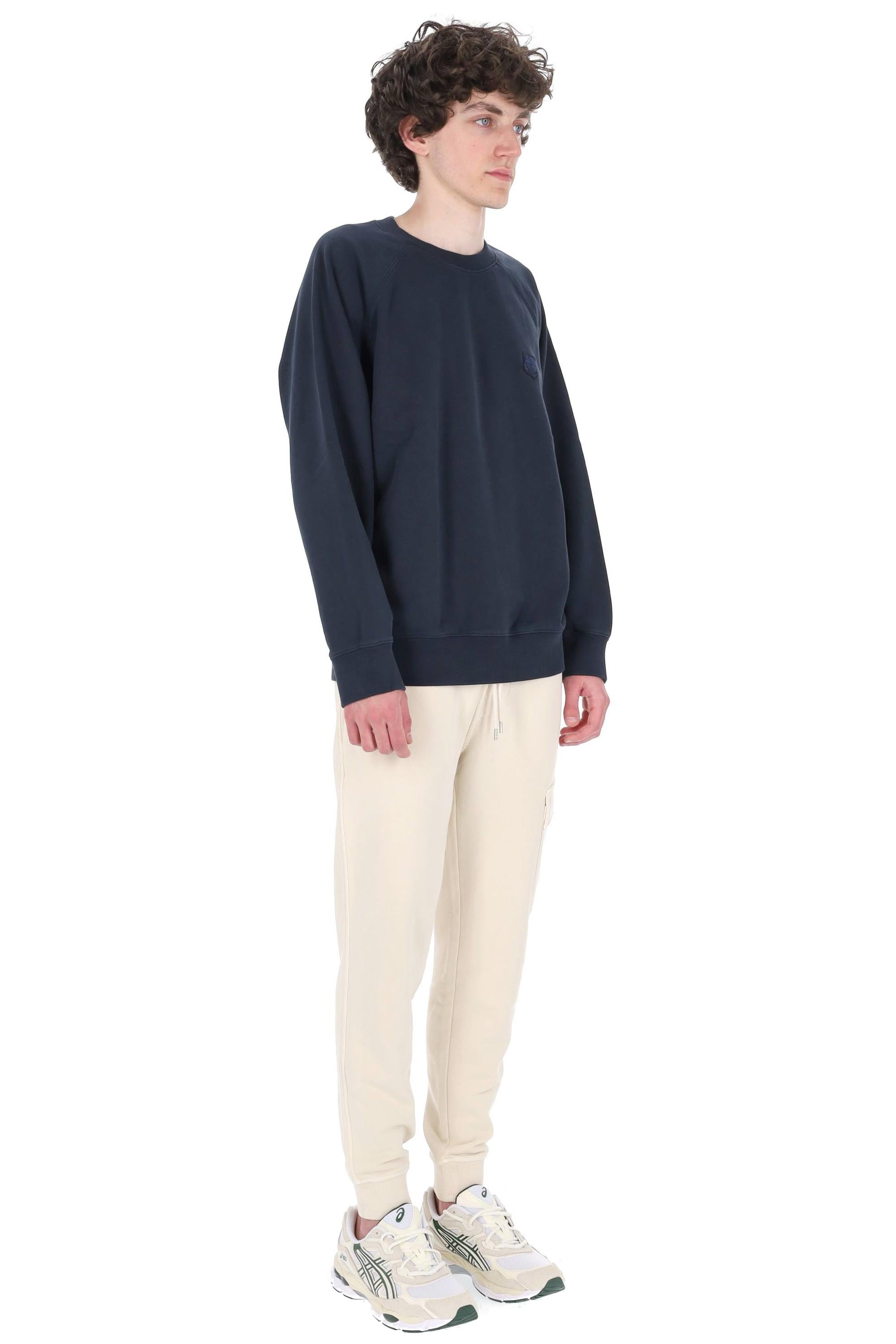 Maison Kitsuné Felpa fox head in cotone ovesize PM00306KM0340 CLASSIC NAVY 