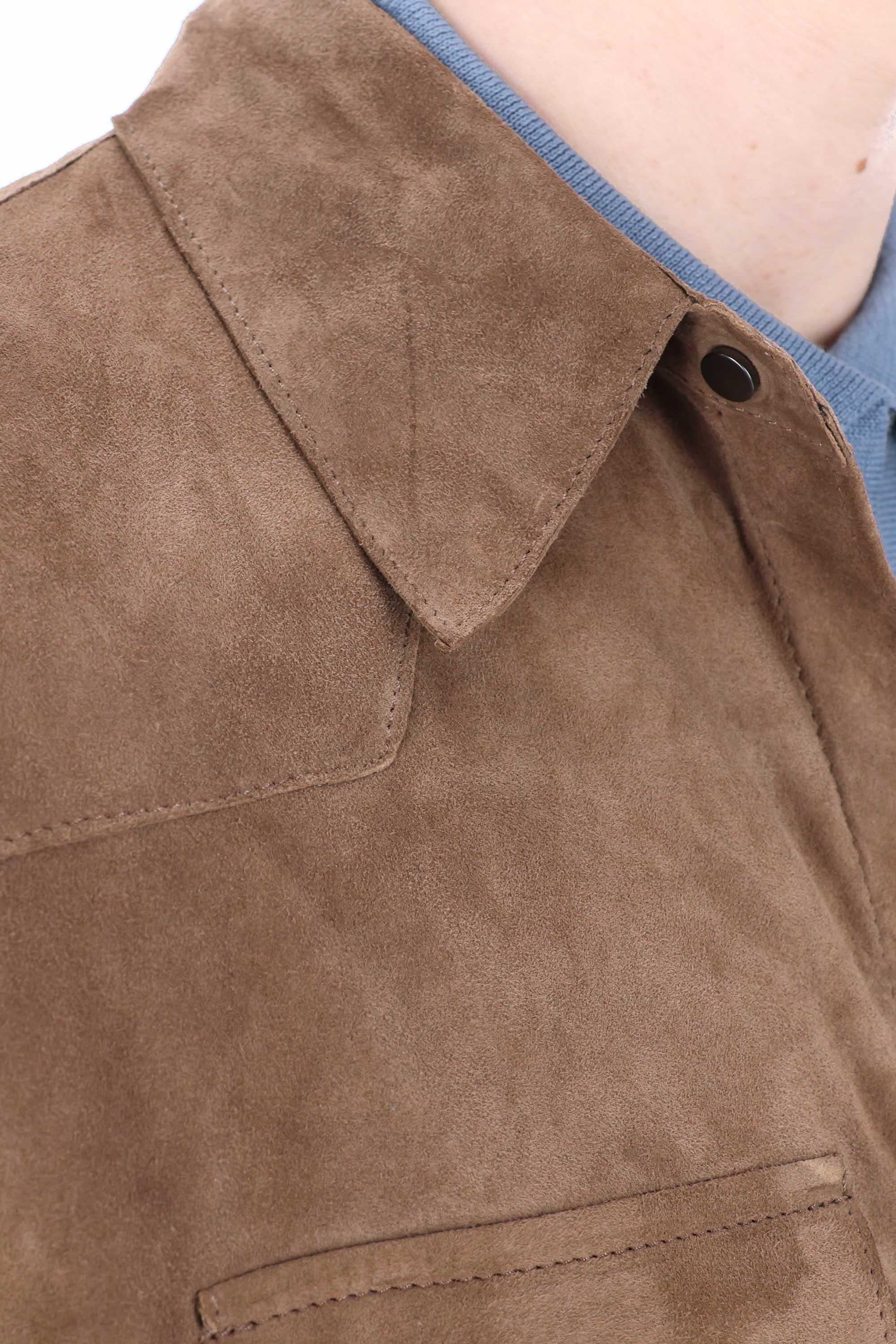 Salvatore Santoro Overshirt superlight in camoscio 48571-U COOKIE 