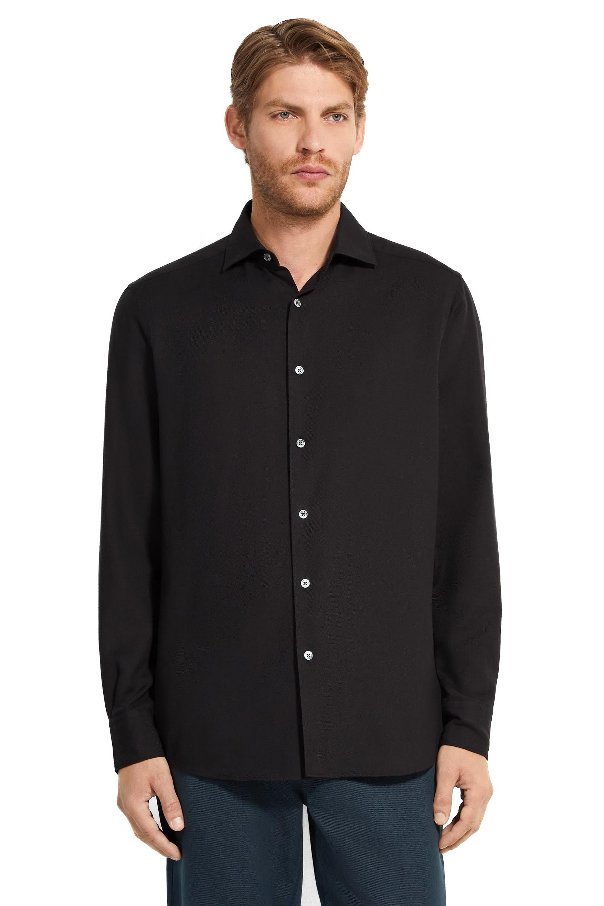 Zegna Camicia CashCo in cotone-cashmere E8X44A6-SRF5/3 490 