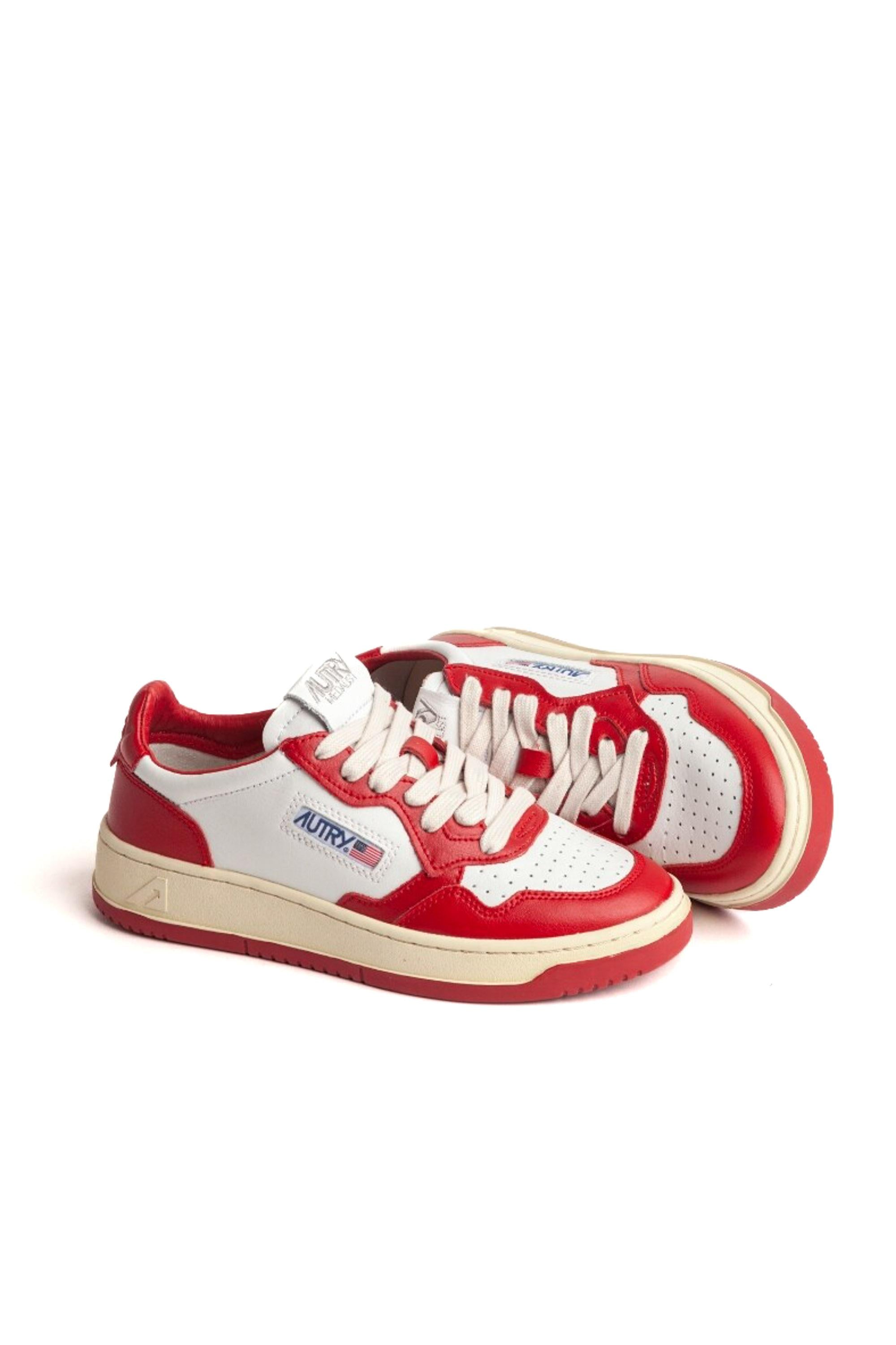 Sneaker Medalist bicolor in pelle AULM WB02 WHT/RED Autry 