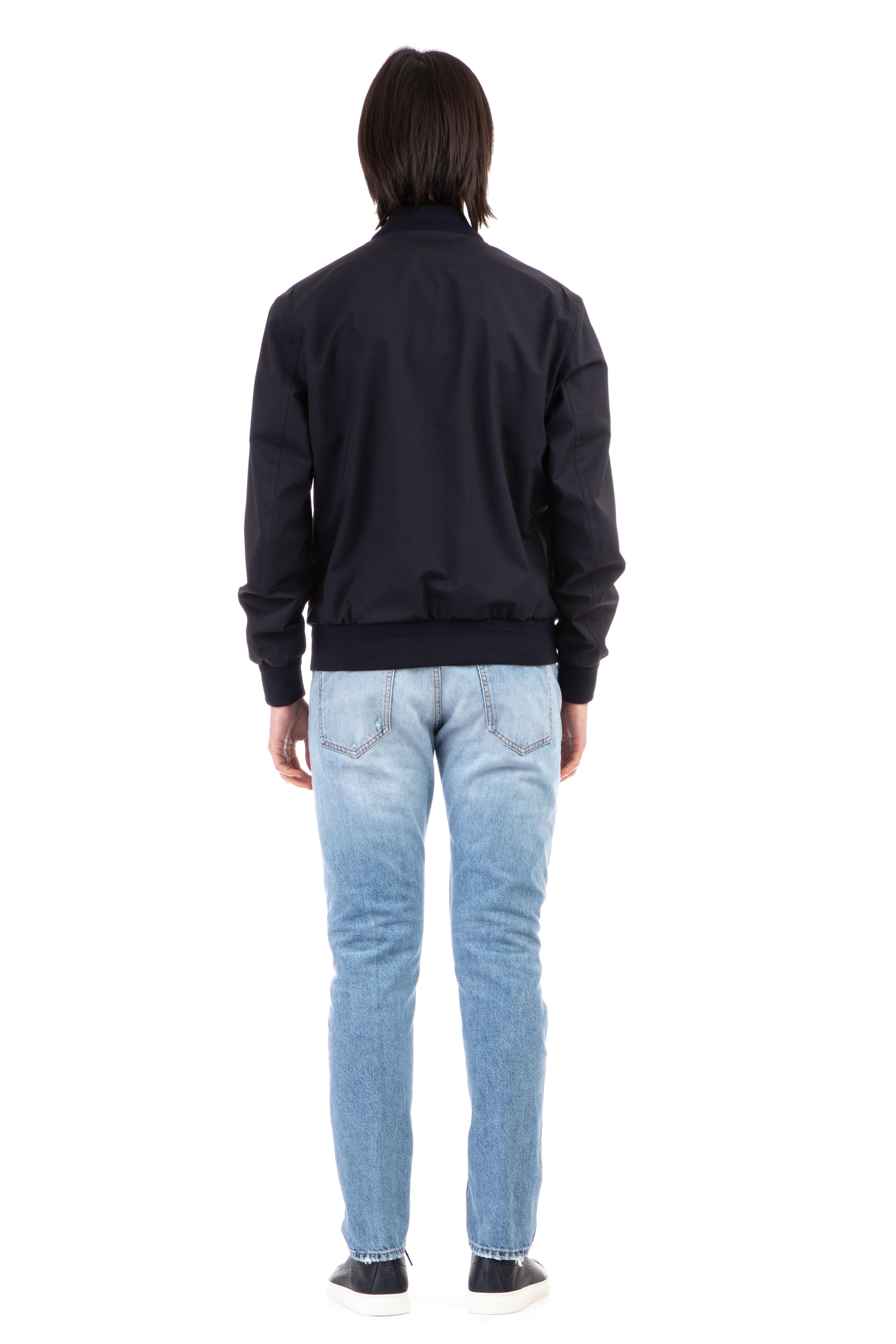 Zegna Bomber in lana trofeo con dettagli in pelle U7T20 7100 531 