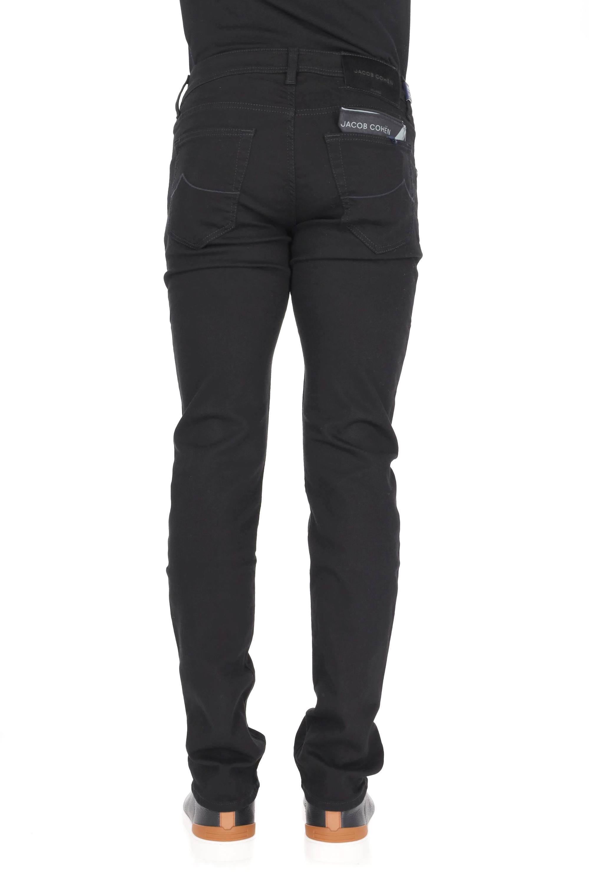 Jacob Cohen Jeans nero in cotone comfort etichetta cavallino Bard fit JUX_QX006 N30 S3598 NICK 500D 