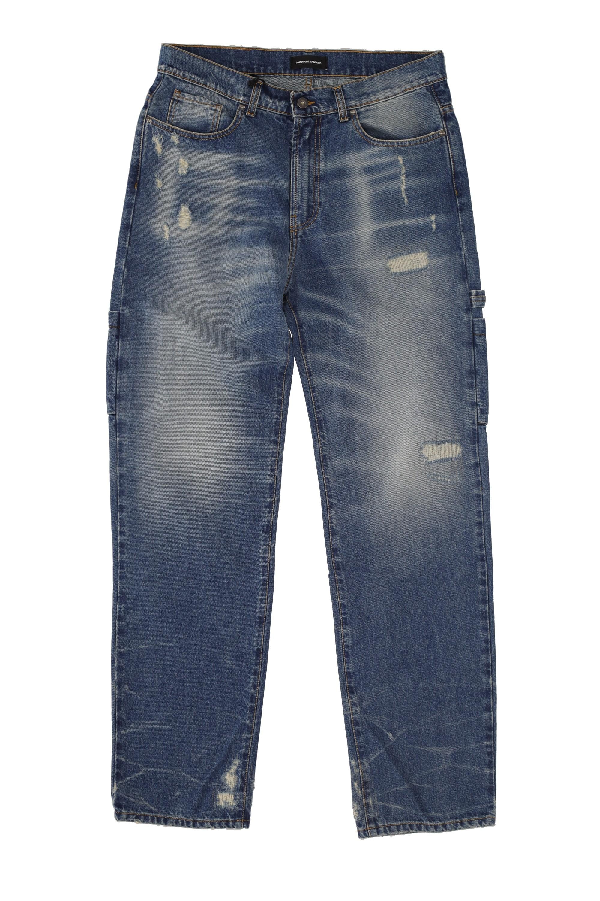 Salvatore Santoro Jeans in puro cotone con rotture 47357-U B.OLD BLUE 